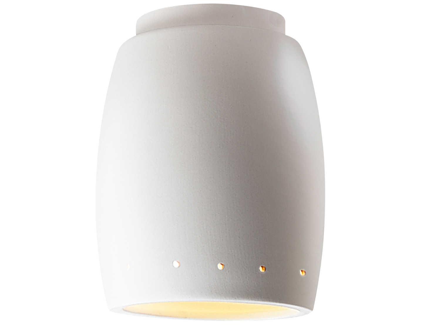 Justice Design Group Radiance 1-Light White Cylinder Flush Mount
