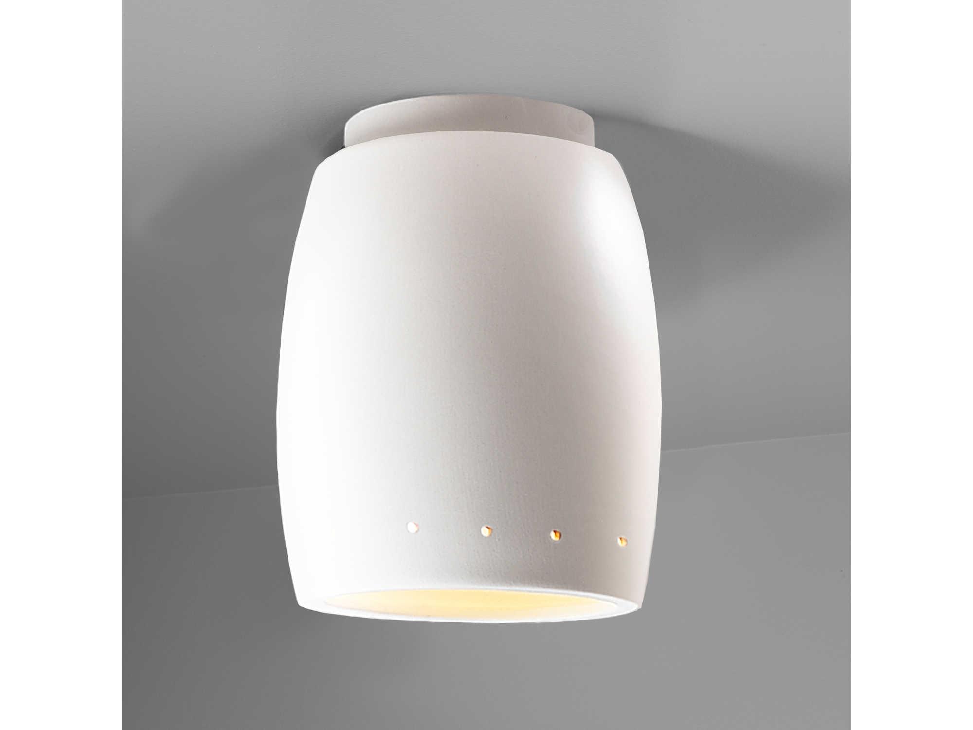 Justice Design Group Radiance Curved 1 - Light Outdoor Ceiling Light with Perfs