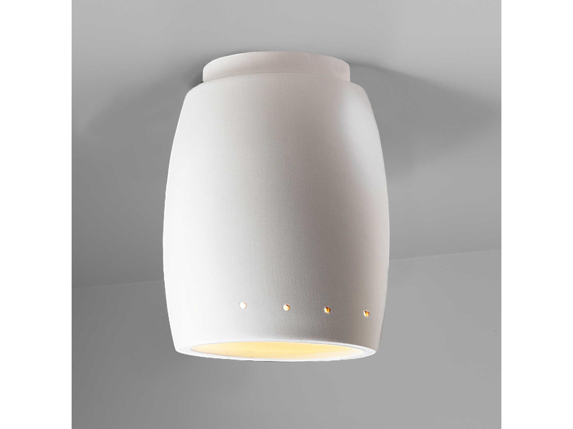 Justice Design Group Radiance Curved 1 - Light Outdoor Ceiling Light with Perfs