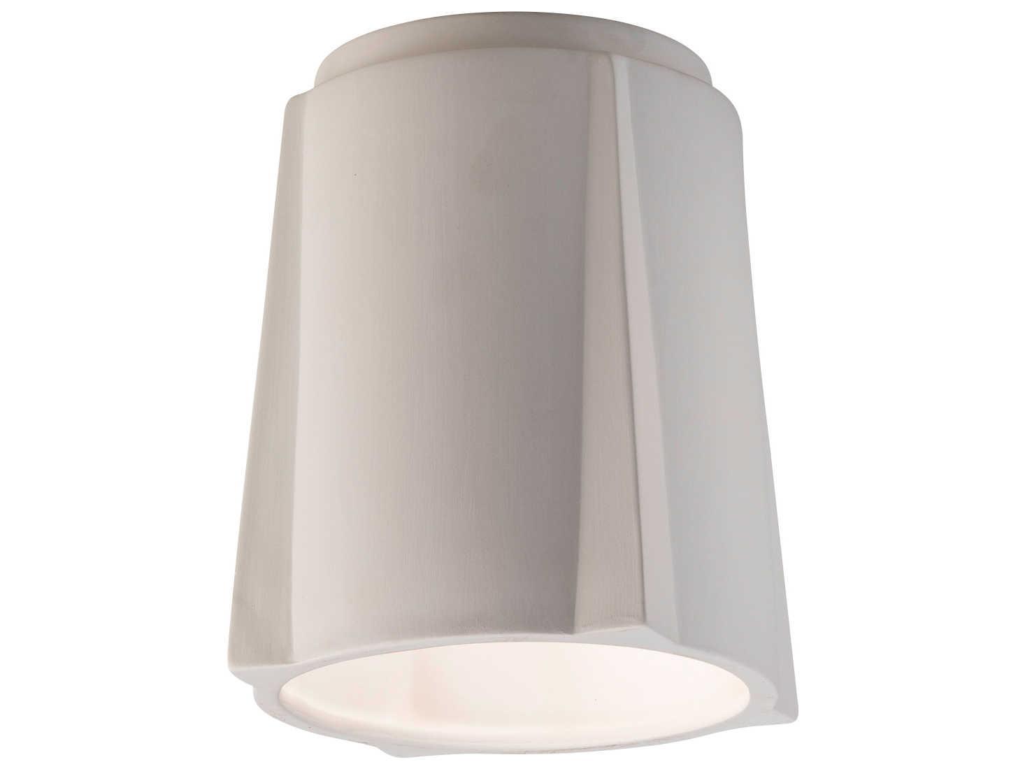 Justice Design Group Radiance 1-Light White Cylinder Flush Mount