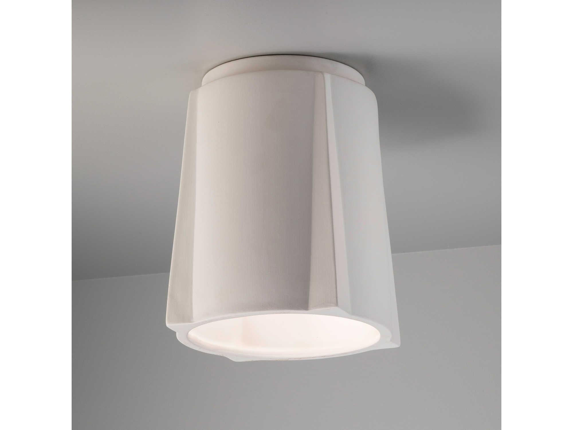 Justice Design Group Radiance 1-Light White Cylinder Flush Mount