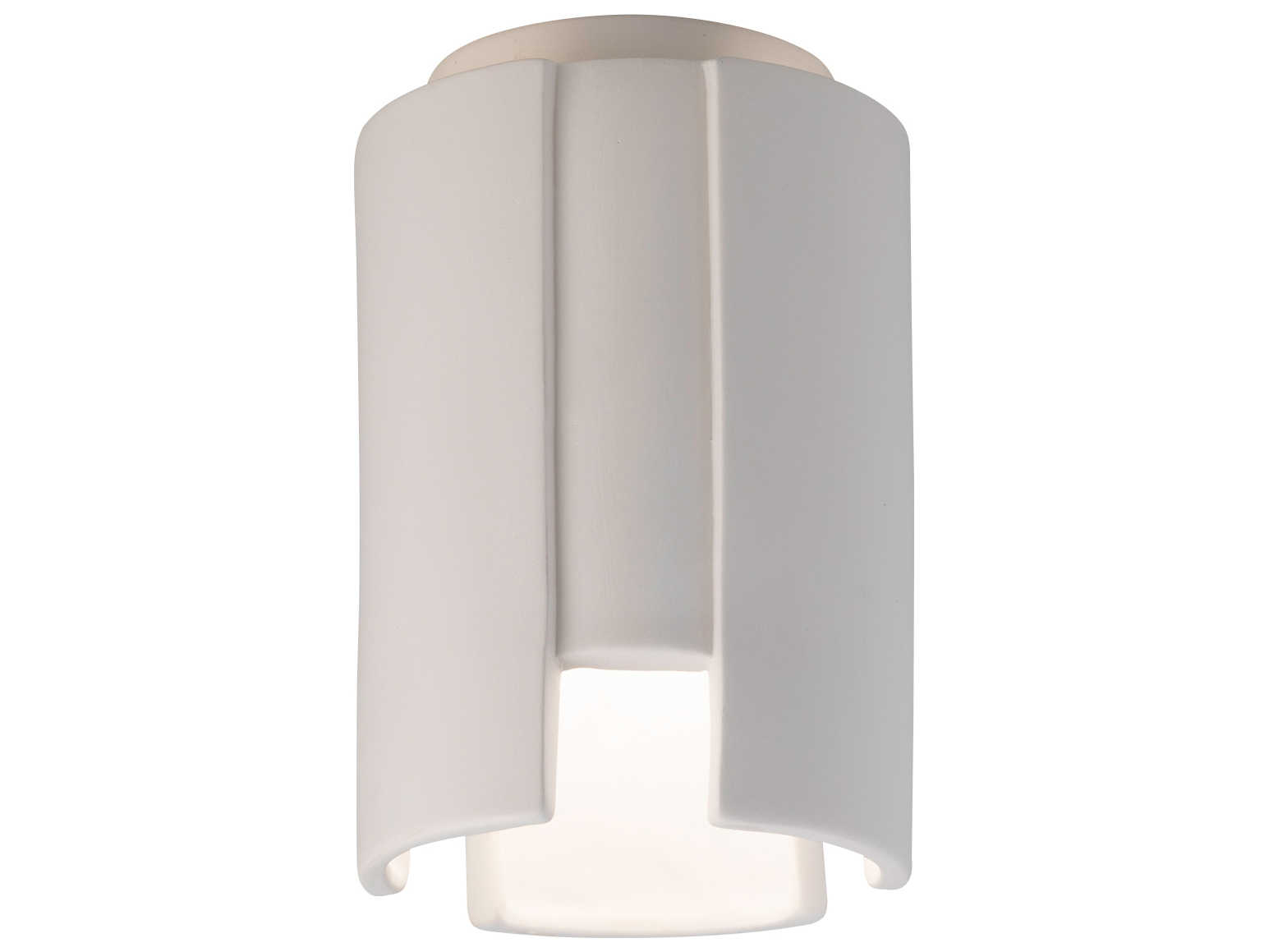 Justice Design Group Radiance 1-Light White Cylinder Flush Mount