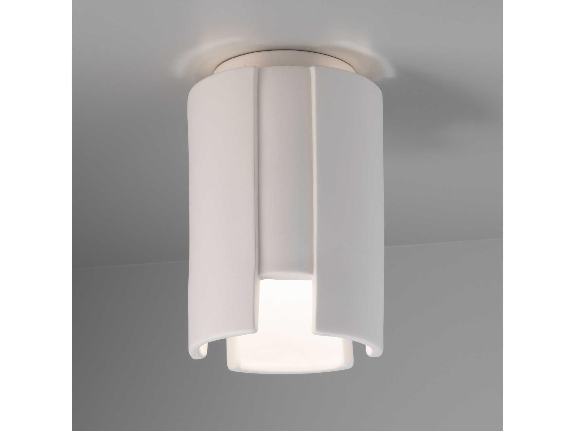Justice Design Group Radiance 1-Light White Cylinder Flush Mount