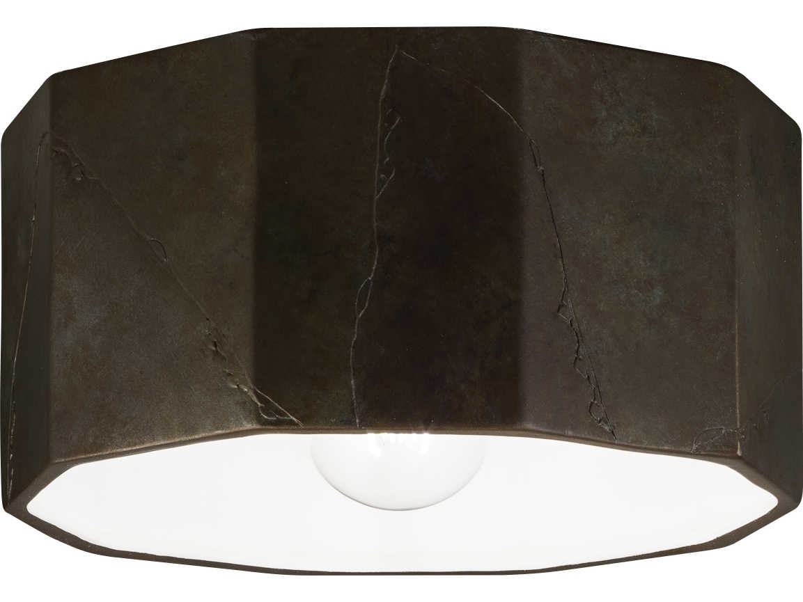 Justice Design Group Radiance 1-Light Black Drum Flush Mount