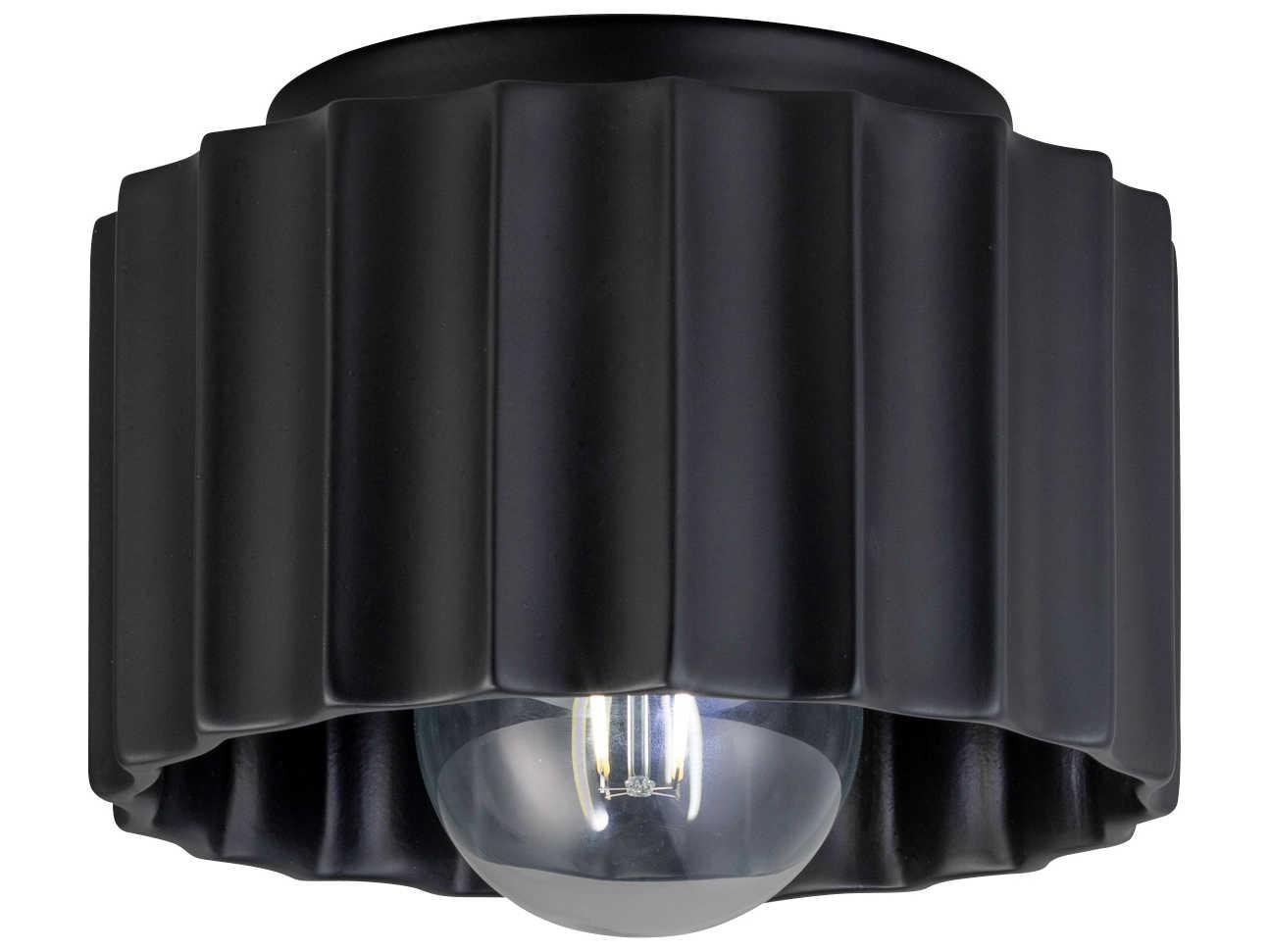 Justice Design Group Radiance 1-Light White Drum Flush Mount