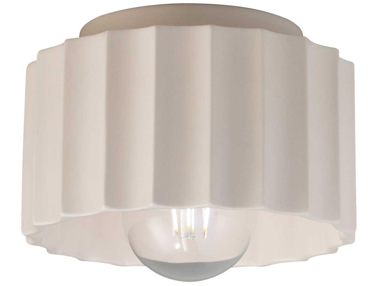 Justice Design Group Radiance 1-Light White Drum Flush Mount