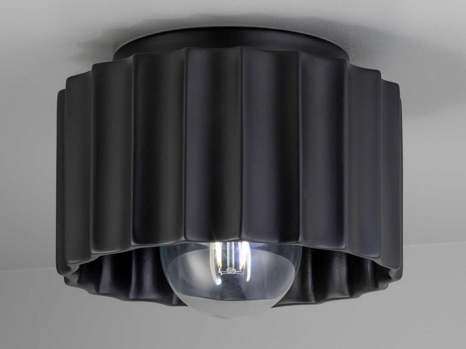 Justice Design Group Radiance 1-Light White Drum Flush Mount