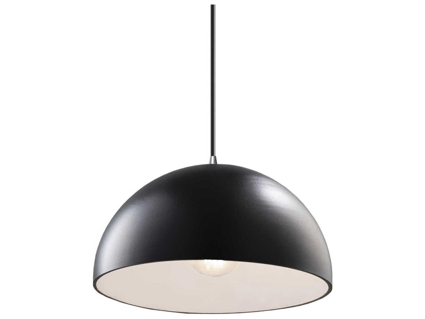 Justice Design Group Radiance 1-Light Black Dome Pendant
