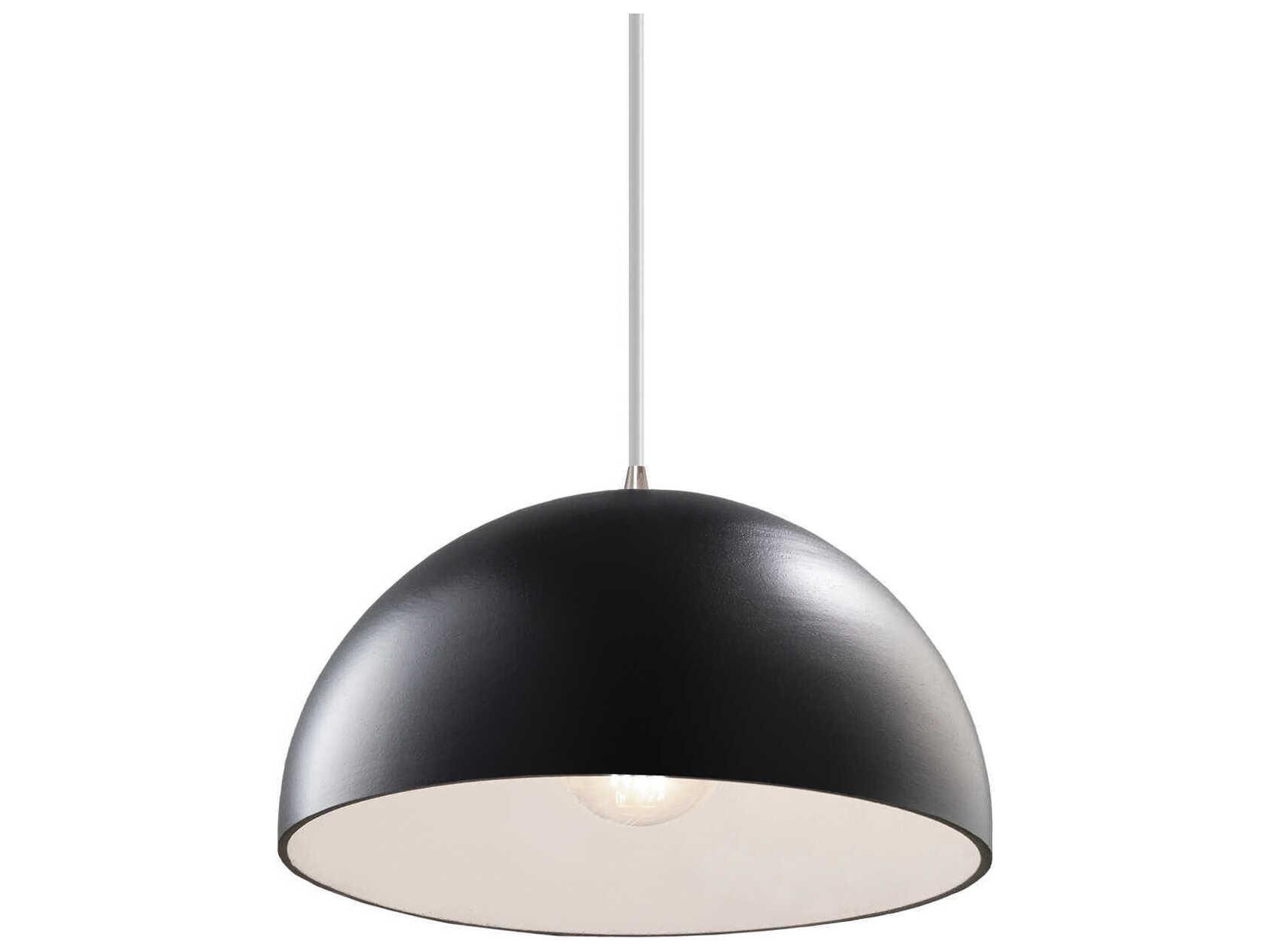 Justice Design Group Radiance 1-Light Black Dome Pendant