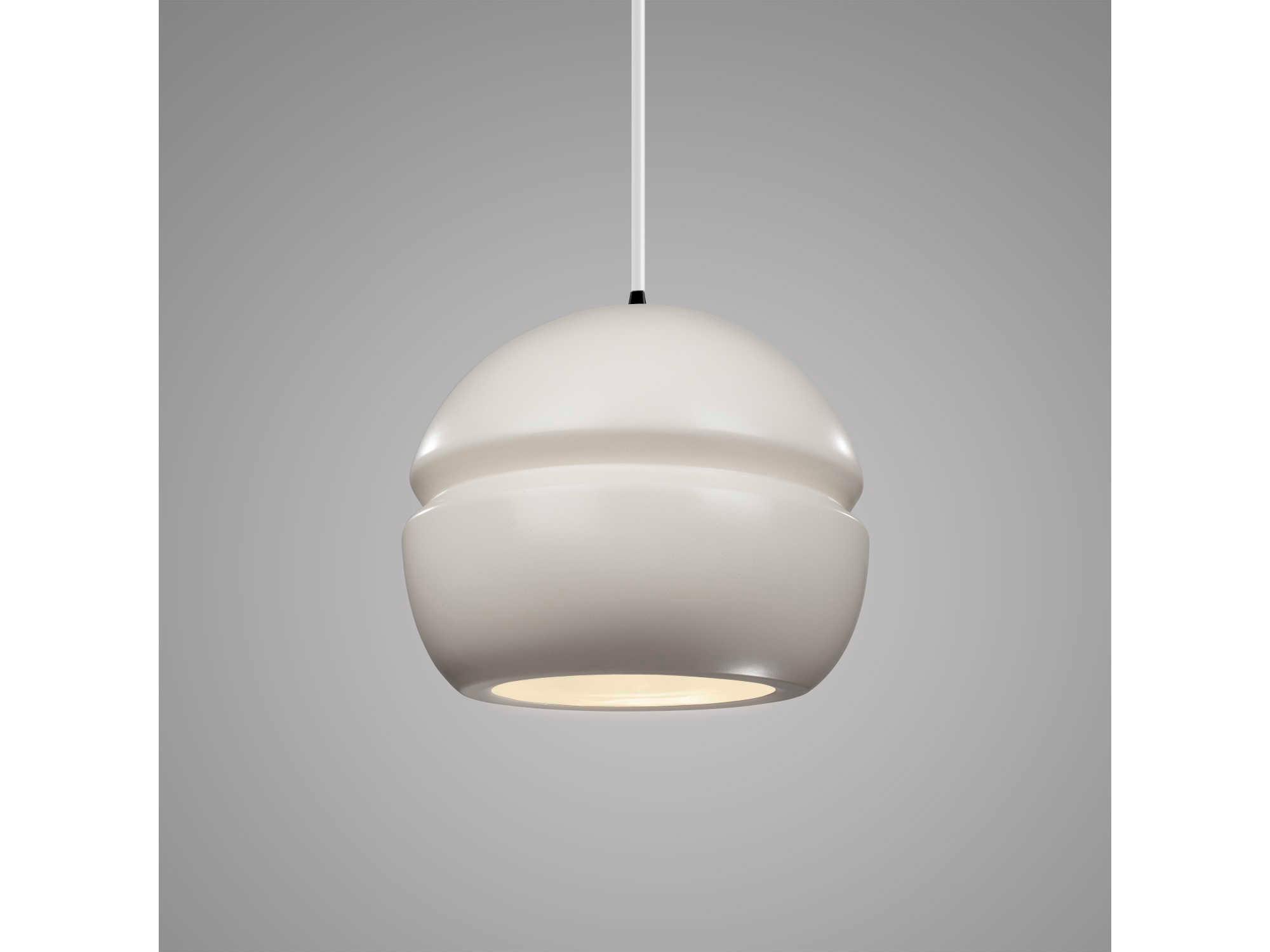 Justice Design Group Radiance 1-Light White Mini Pendant