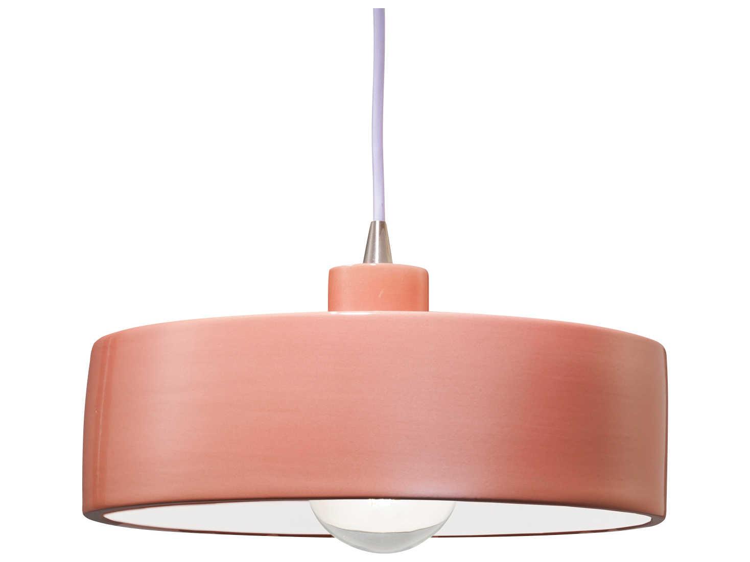 Justice Design Group Radiance 1-Light White Drum Mini Pendant