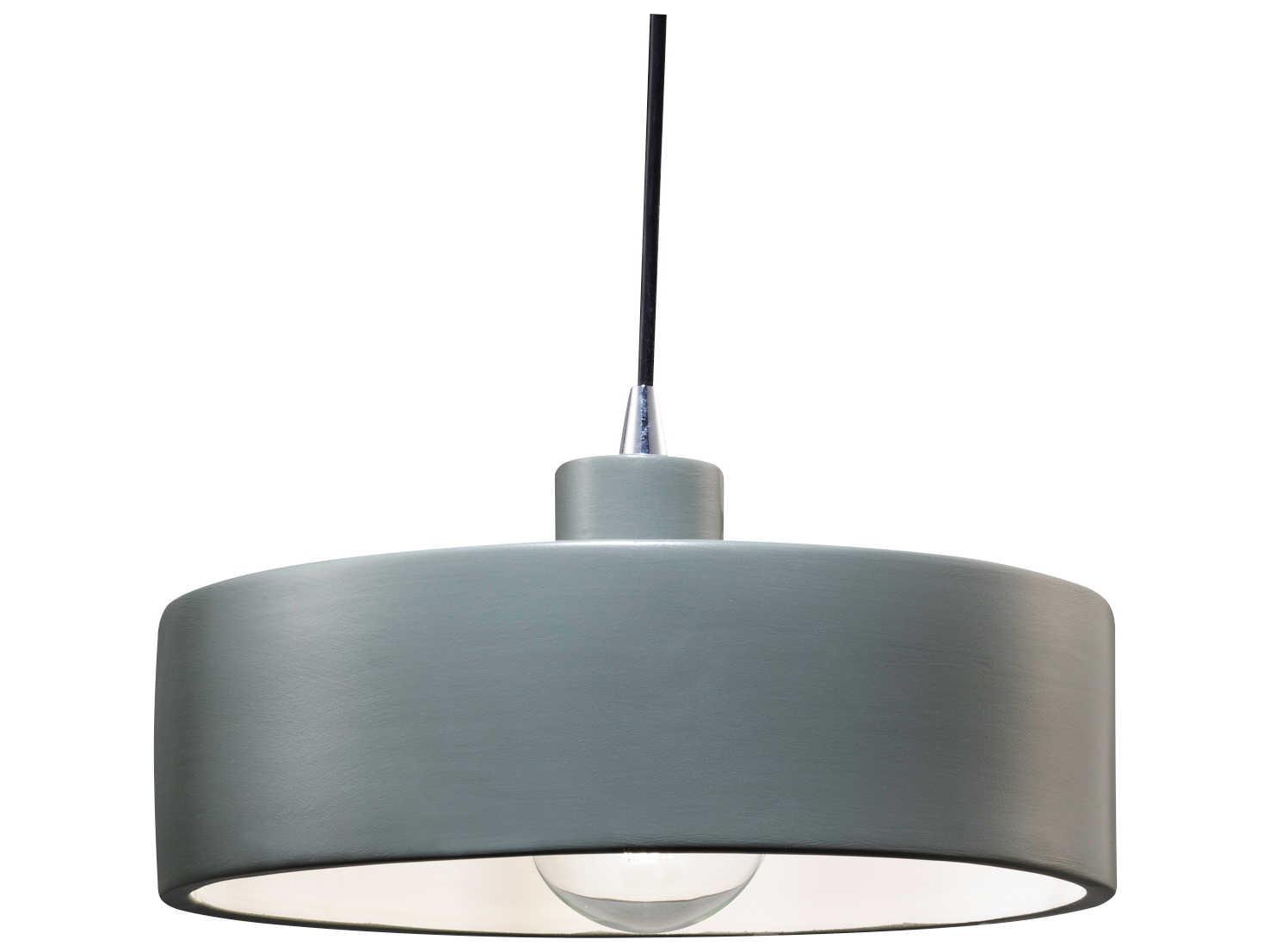 Justice Design Group Radiance 1-Light White Drum Mini Pendant