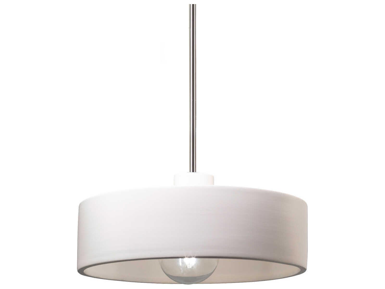 Justice Design Group Radiance 1-Light White Drum Mini Pendant