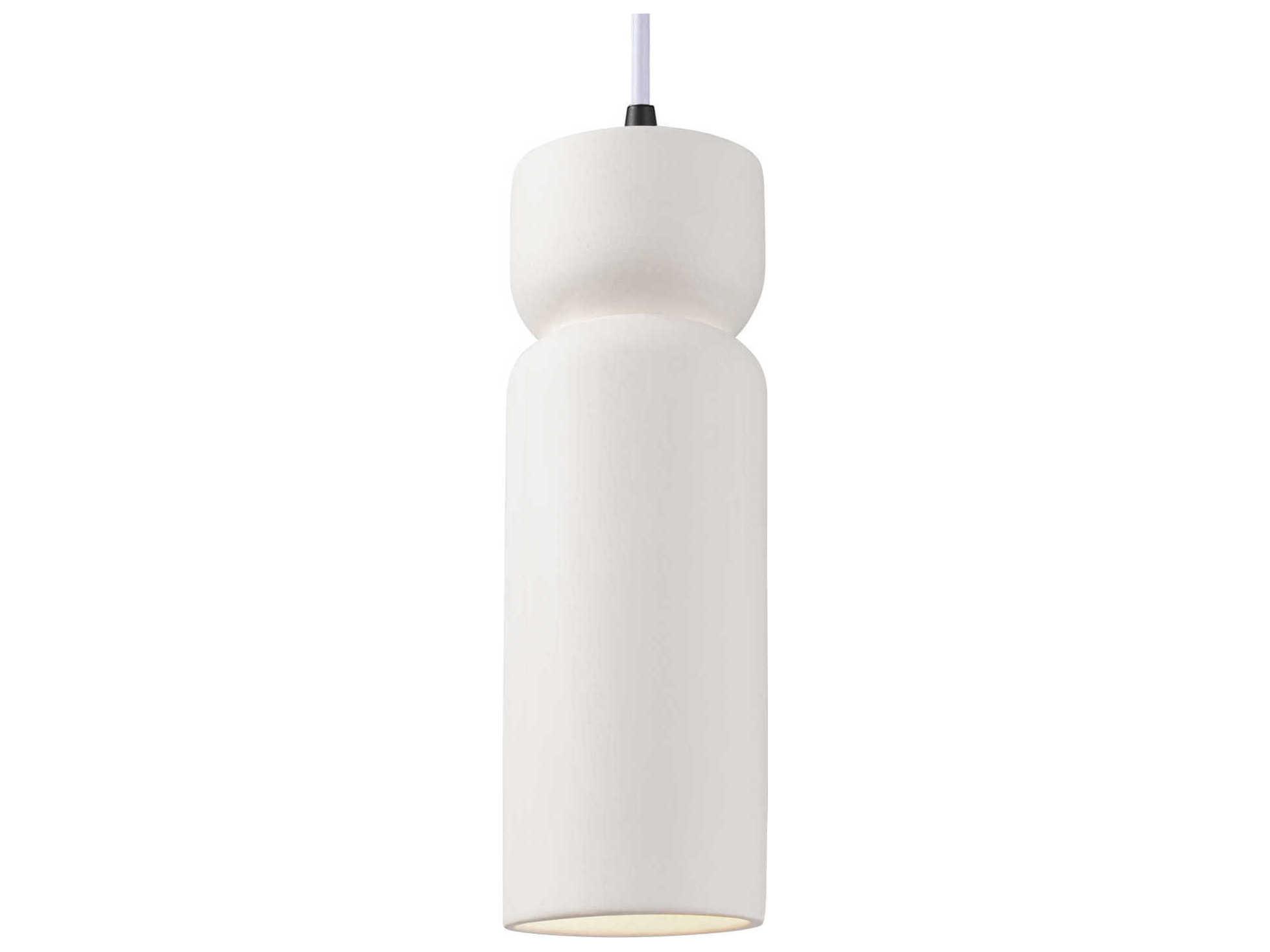 Justice Design Group Radiance 1-Light White Cylinder Mini Pendant