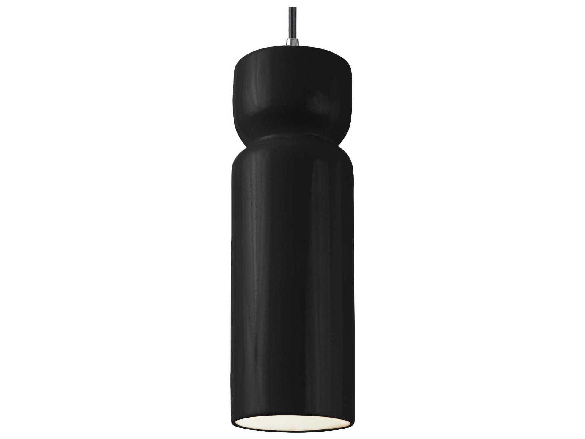 Justice Design Group Radiance 1-Light White Cylinder Mini Pendant