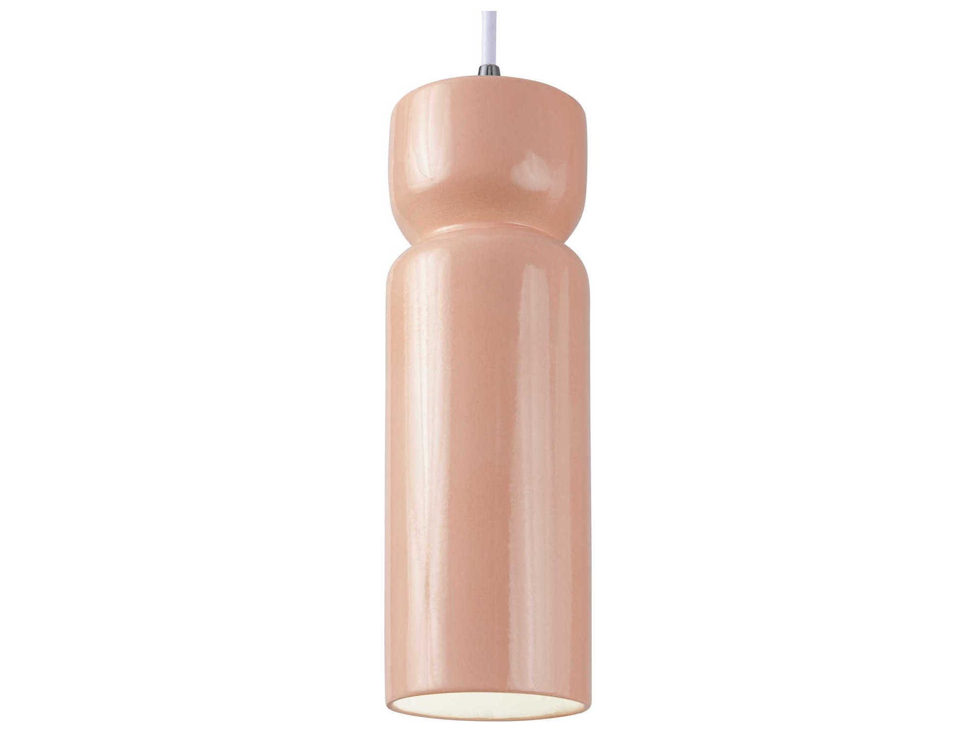 Justice Design Group Radiance 1-Light White Cylinder Mini Pendant