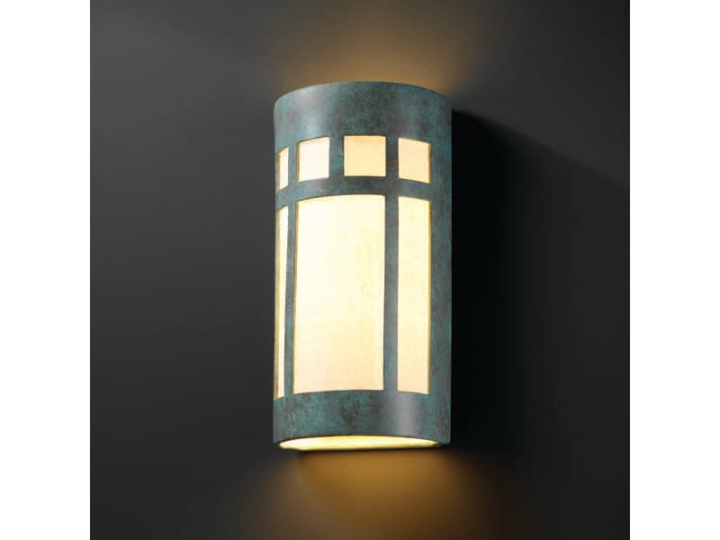 Justice Design Group Ambiance 2 - Light Outdoor Wall Light (Open Top & Bottom)