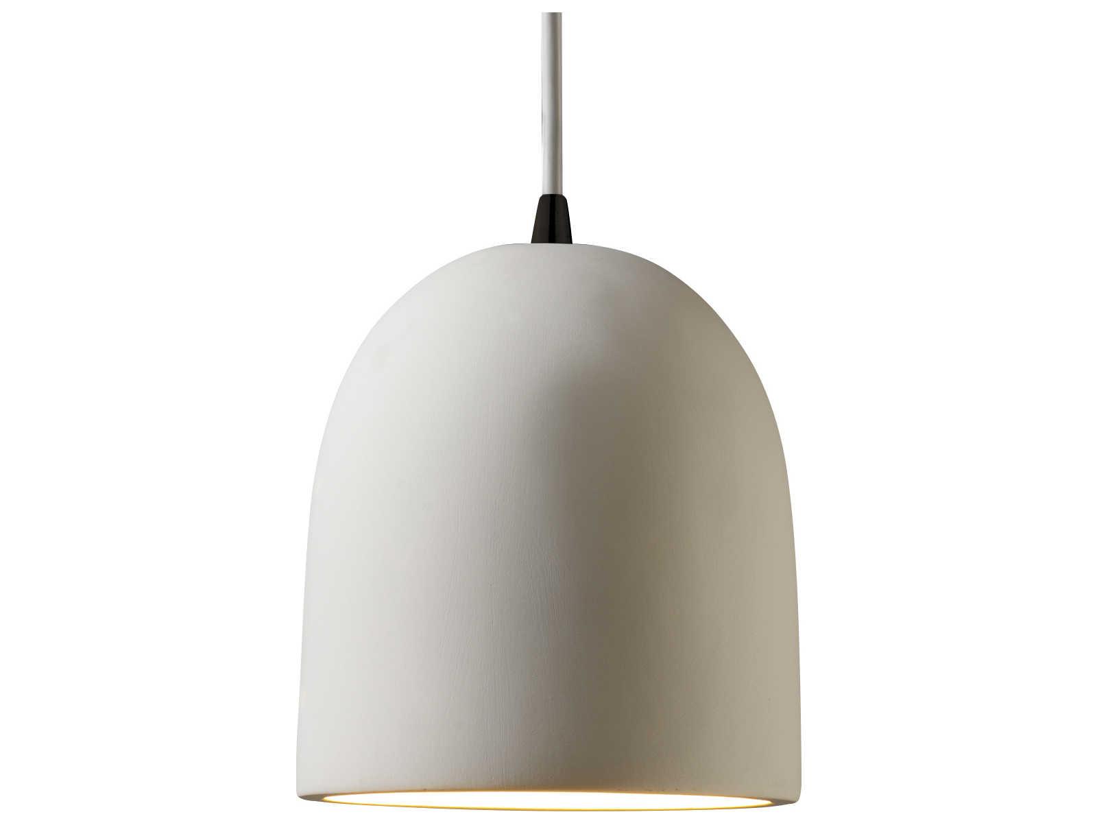 Justice Design Group Radiance 1-Light White Bell Mini Pendant
