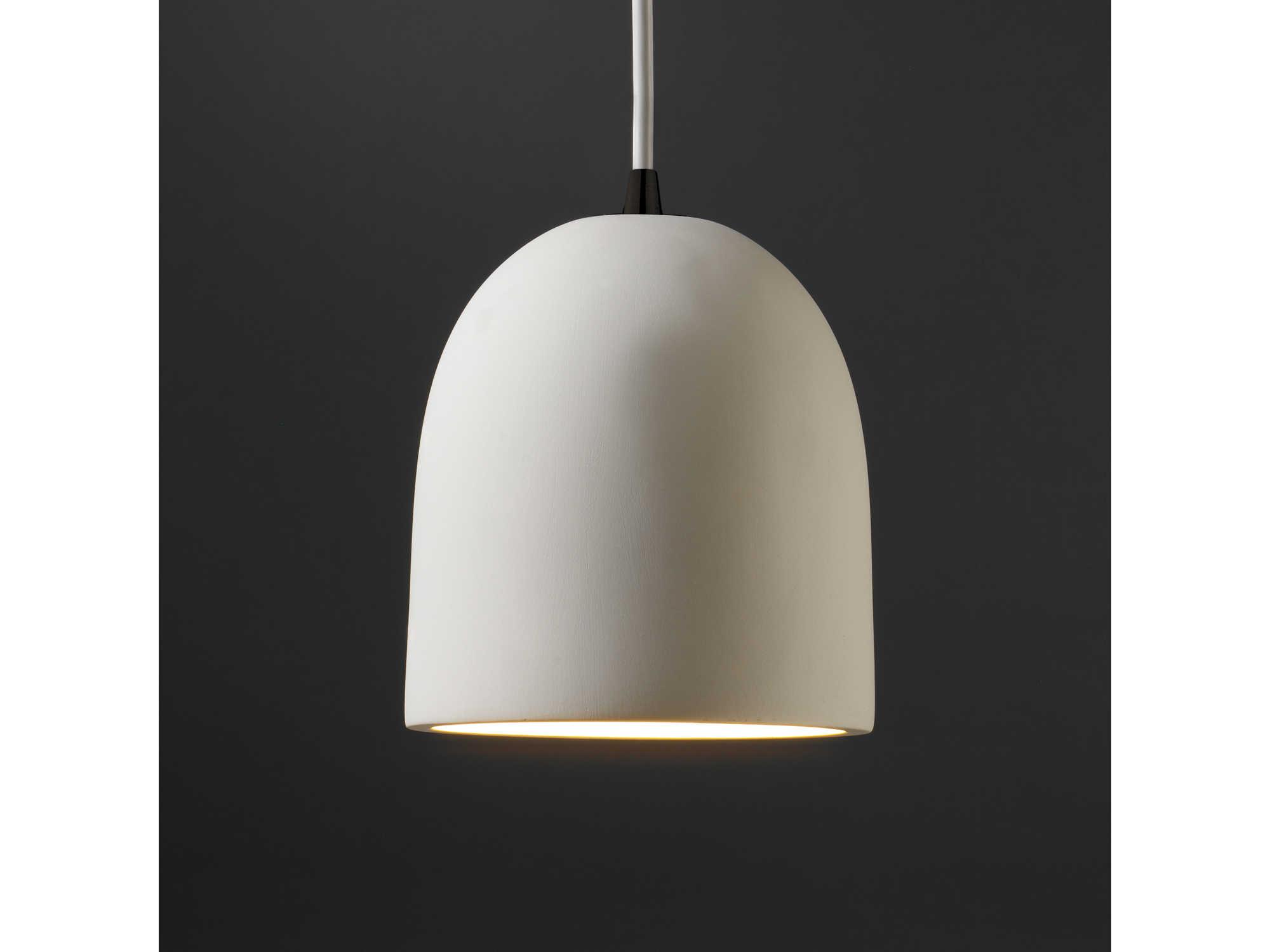 Justice Design Group Radiance 1-Light White Bell Mini Pendant