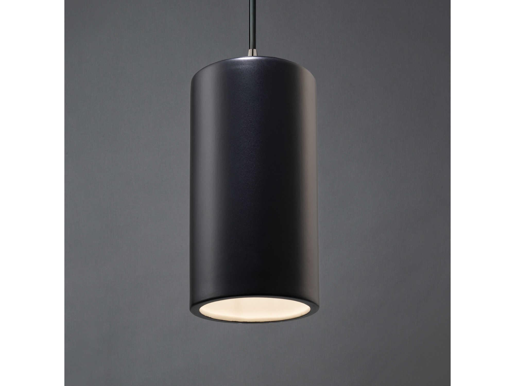 Justice Design Group Radiance 1-Light Chrome Cylinder Mini Pendant