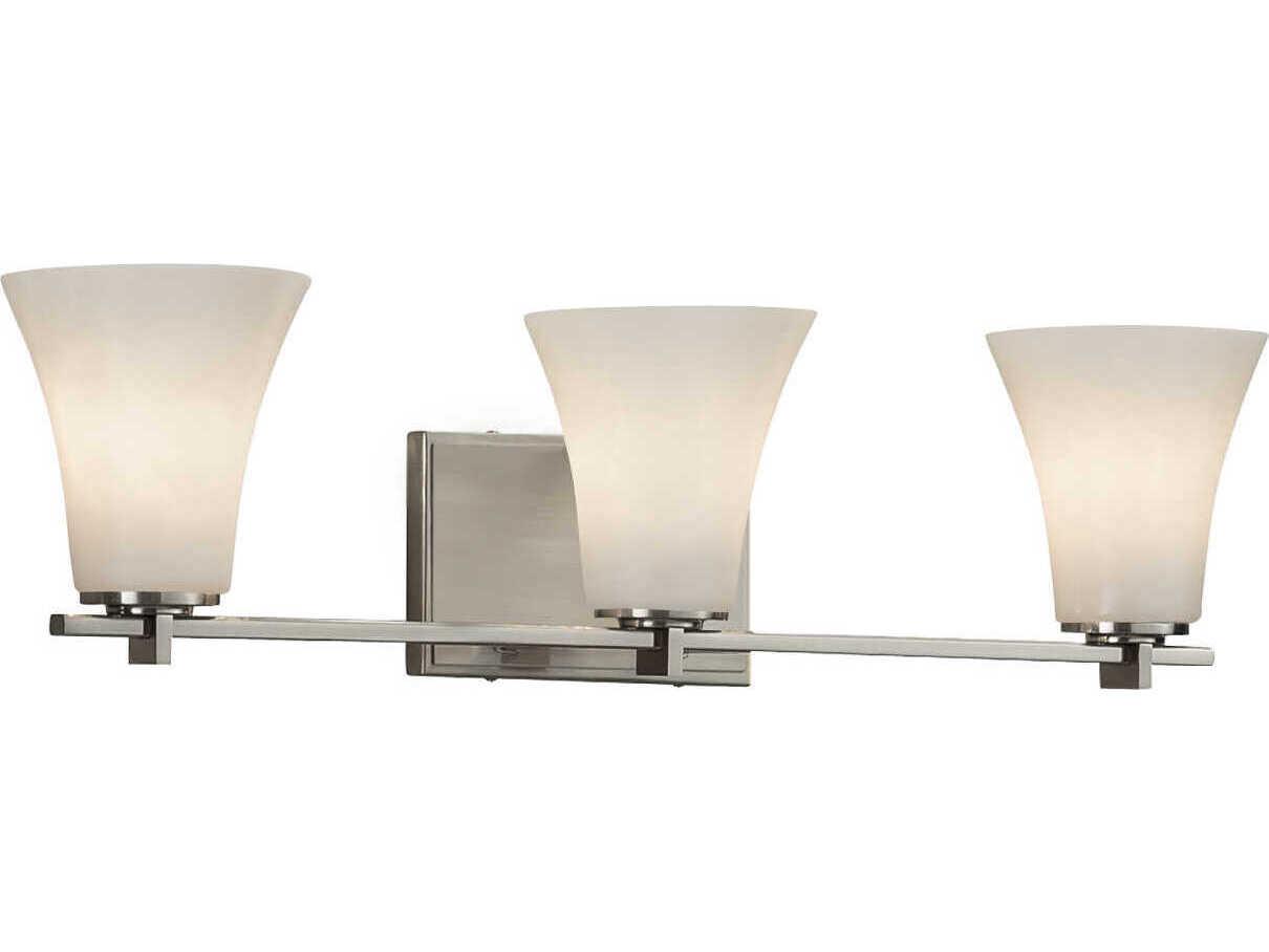 Justice Design Group Clouds 3-Light Nickel Vanity Light