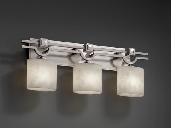 Justice Design Group Clouds 3-Light Nickel Vanity Light