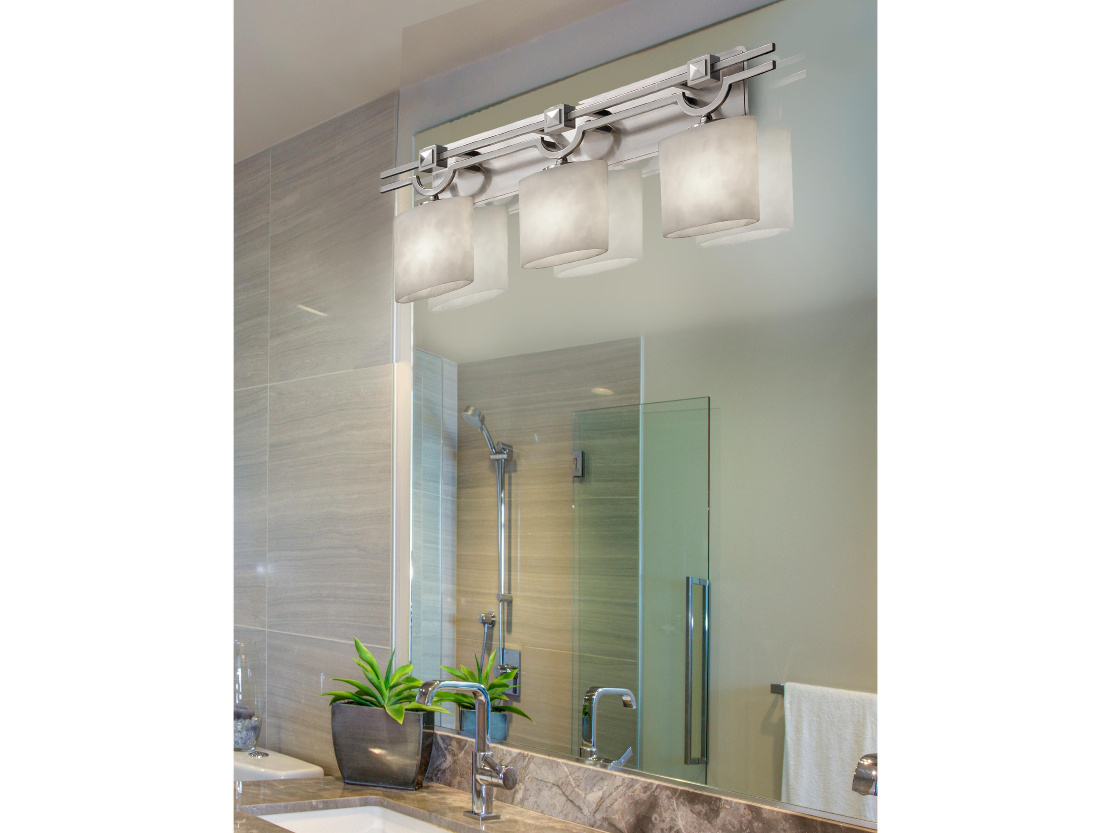 Justice Design Group Clouds 3-Light Nickel Vanity Light
