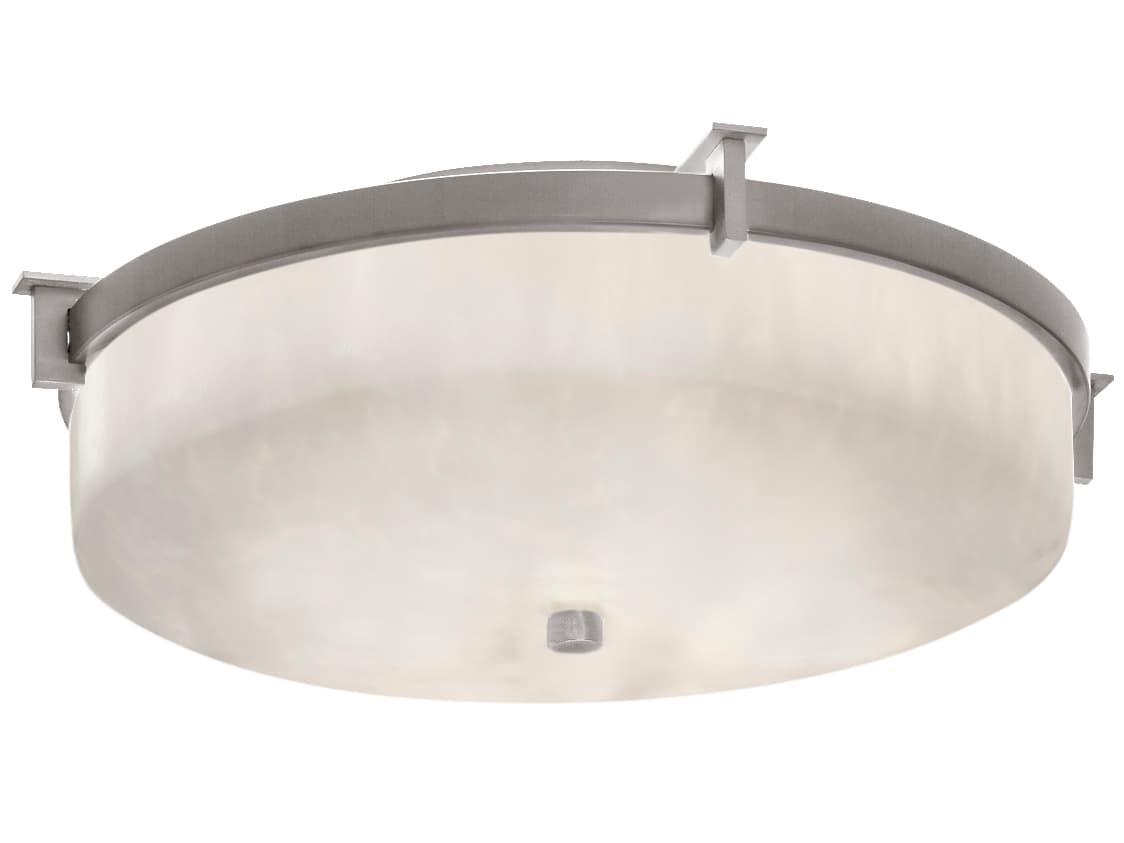 Justice Design Group Clouds 2-Light Nickel Round Flush Mount