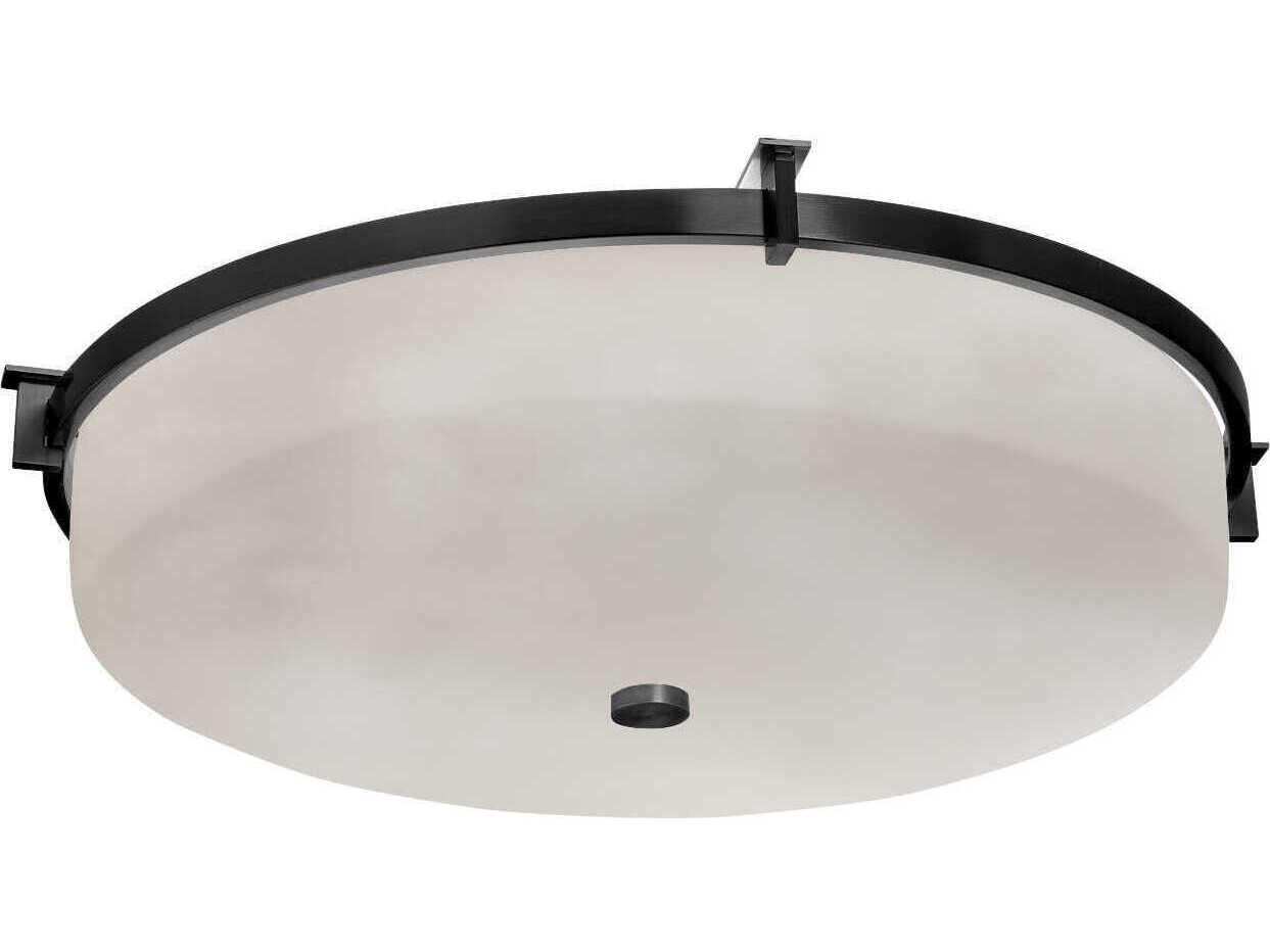 Justice Design Group Clouds 3-Light Black Round Flush Mount