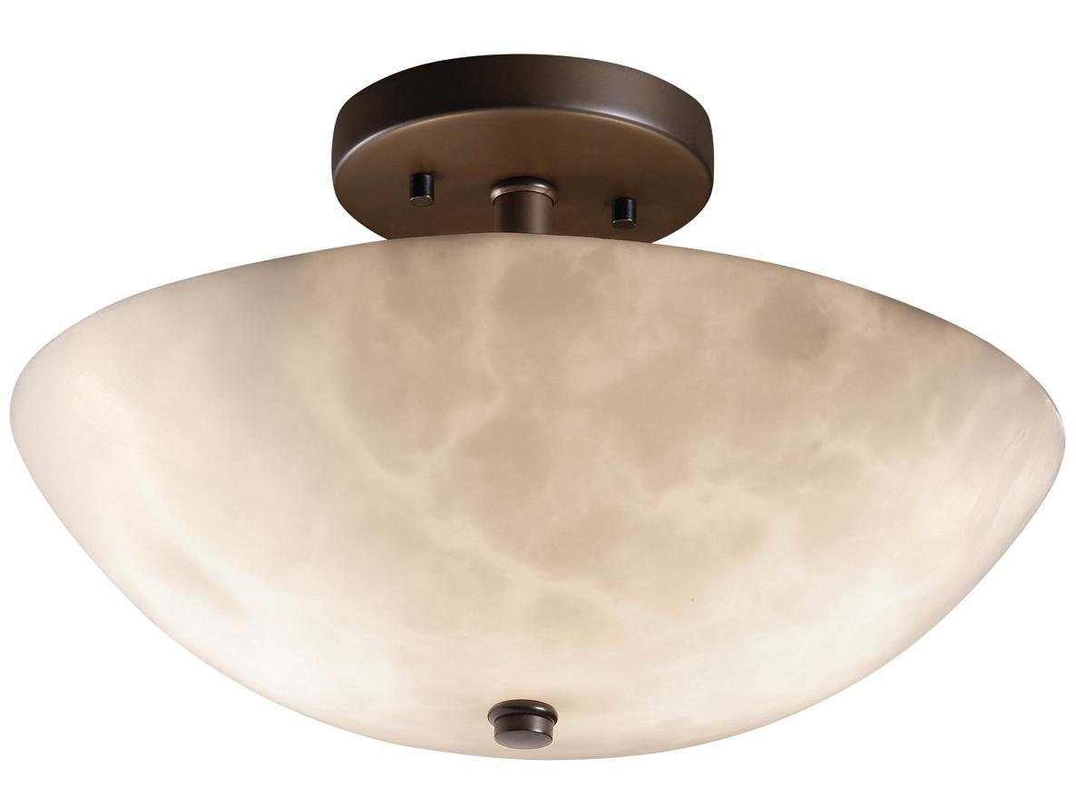 Justice Design Group Clouds 2-Light Bronze Bowl Semi Flush Mount
