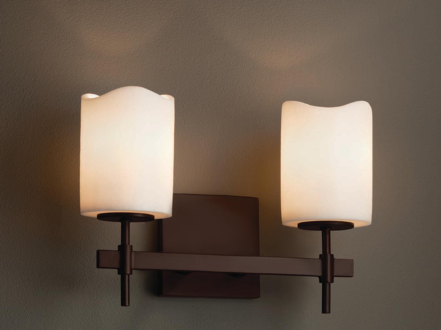 Justice Design Group Candlearia 2-Light Bronze Vanity Light