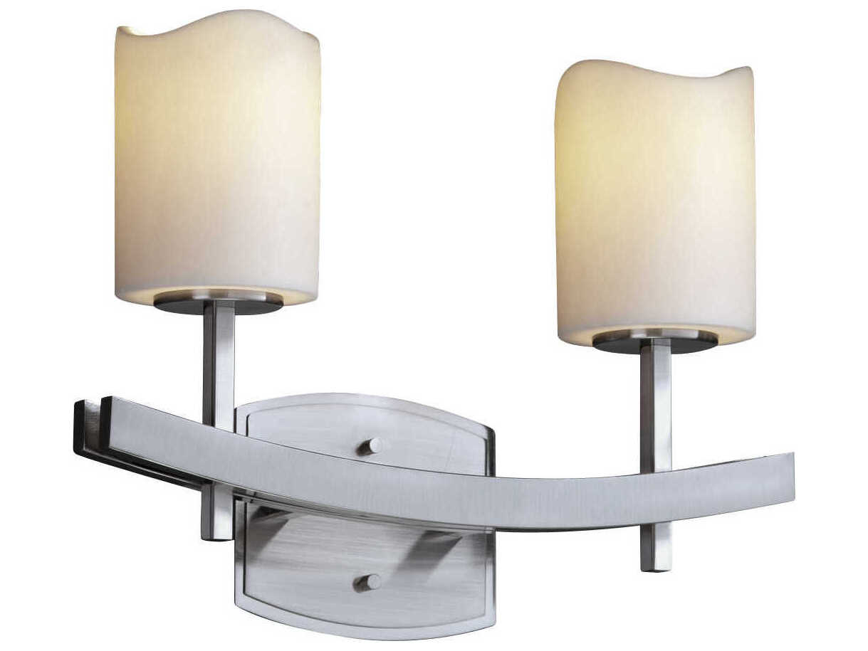 Justice Design Group Candlearia 2-Light Nickel Vanity Light