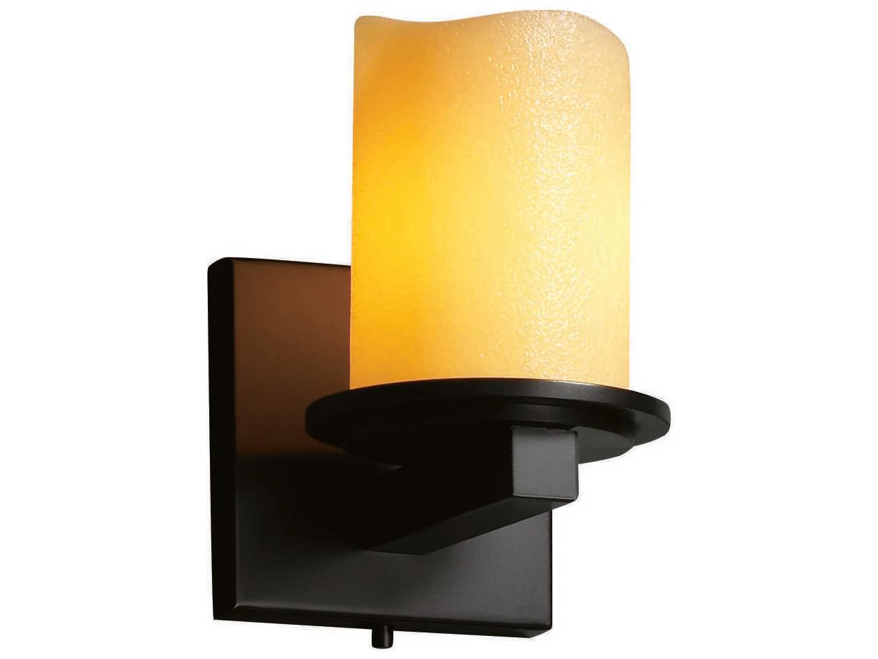 Justice Design Group Candlearia 1-Light Black Wall Sconce