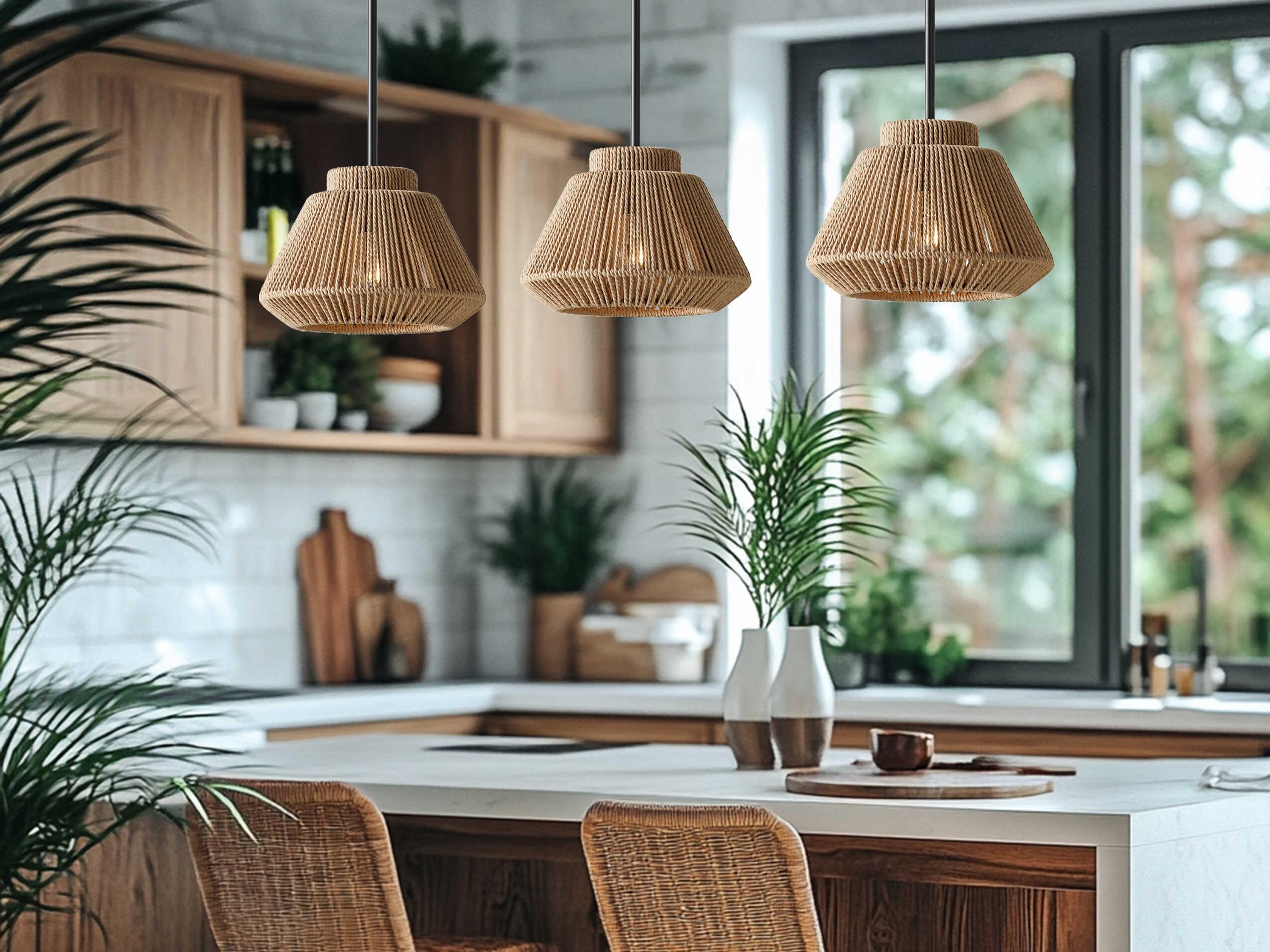 Justice Design Group Eco Nido 1-Light Matte Black Brown Mini Pendant