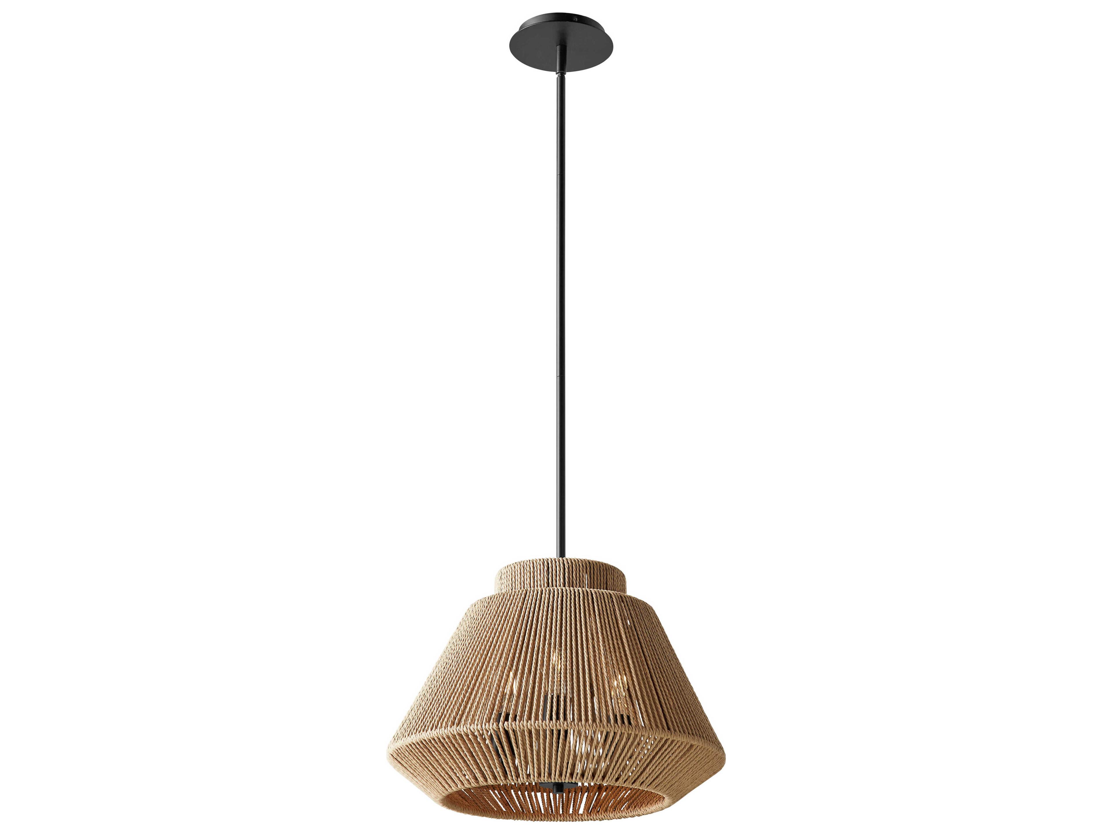 Justice Design Group Eco Nido 3-Light Matte Black Brown Pendant