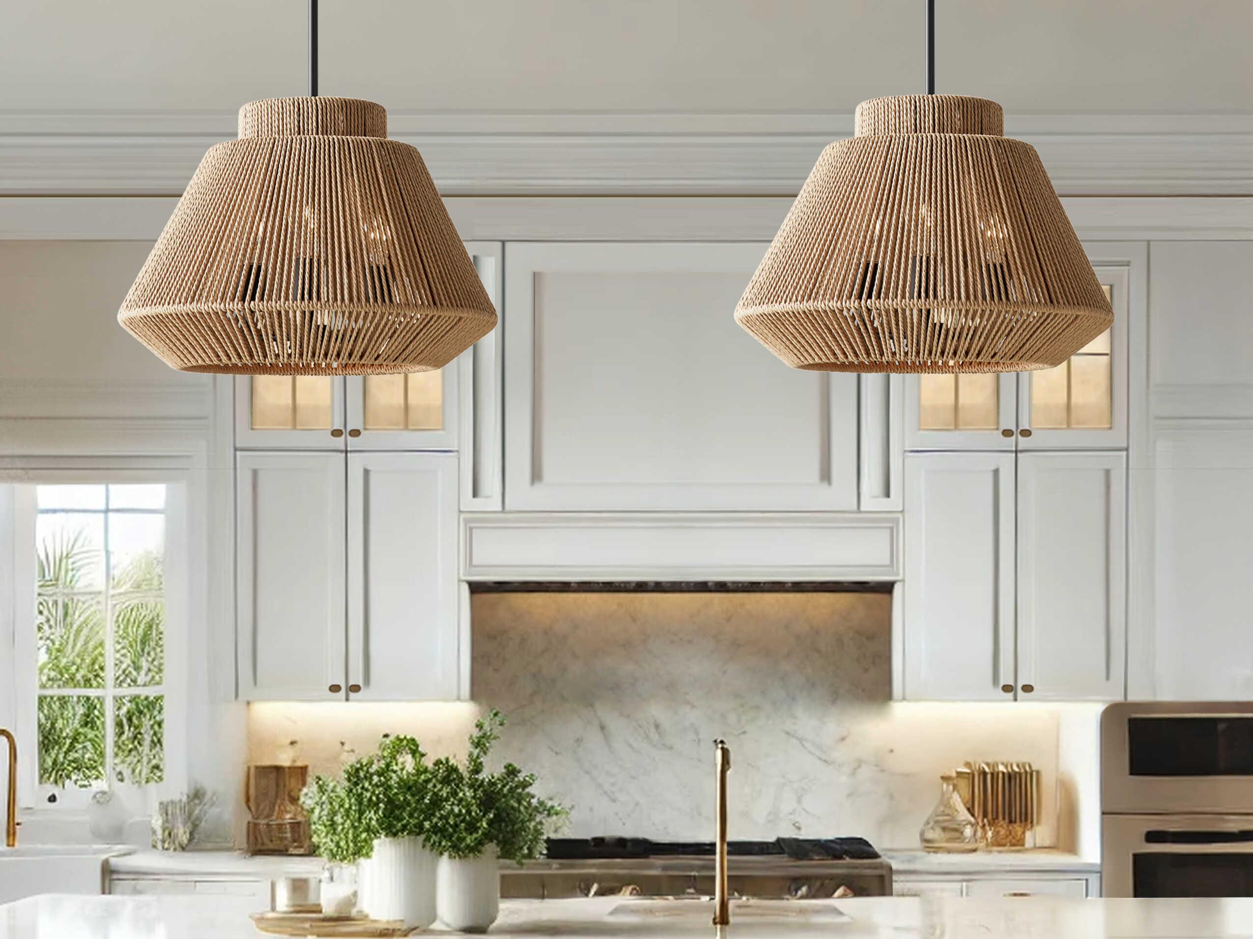 Justice Design Group Eco Nido 3-Light Matte Black Brown Pendant