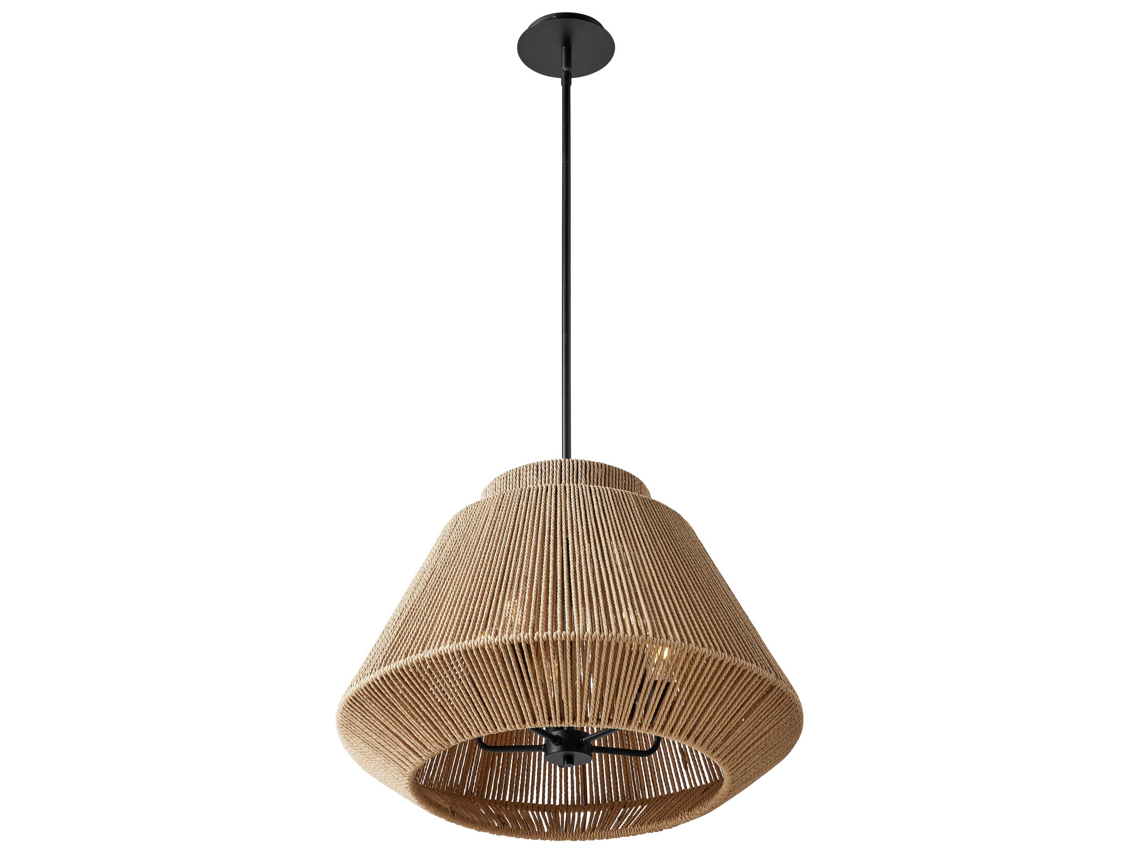 Justice Design Group Eco Nido 5-Light Matte Black Brown Pendant