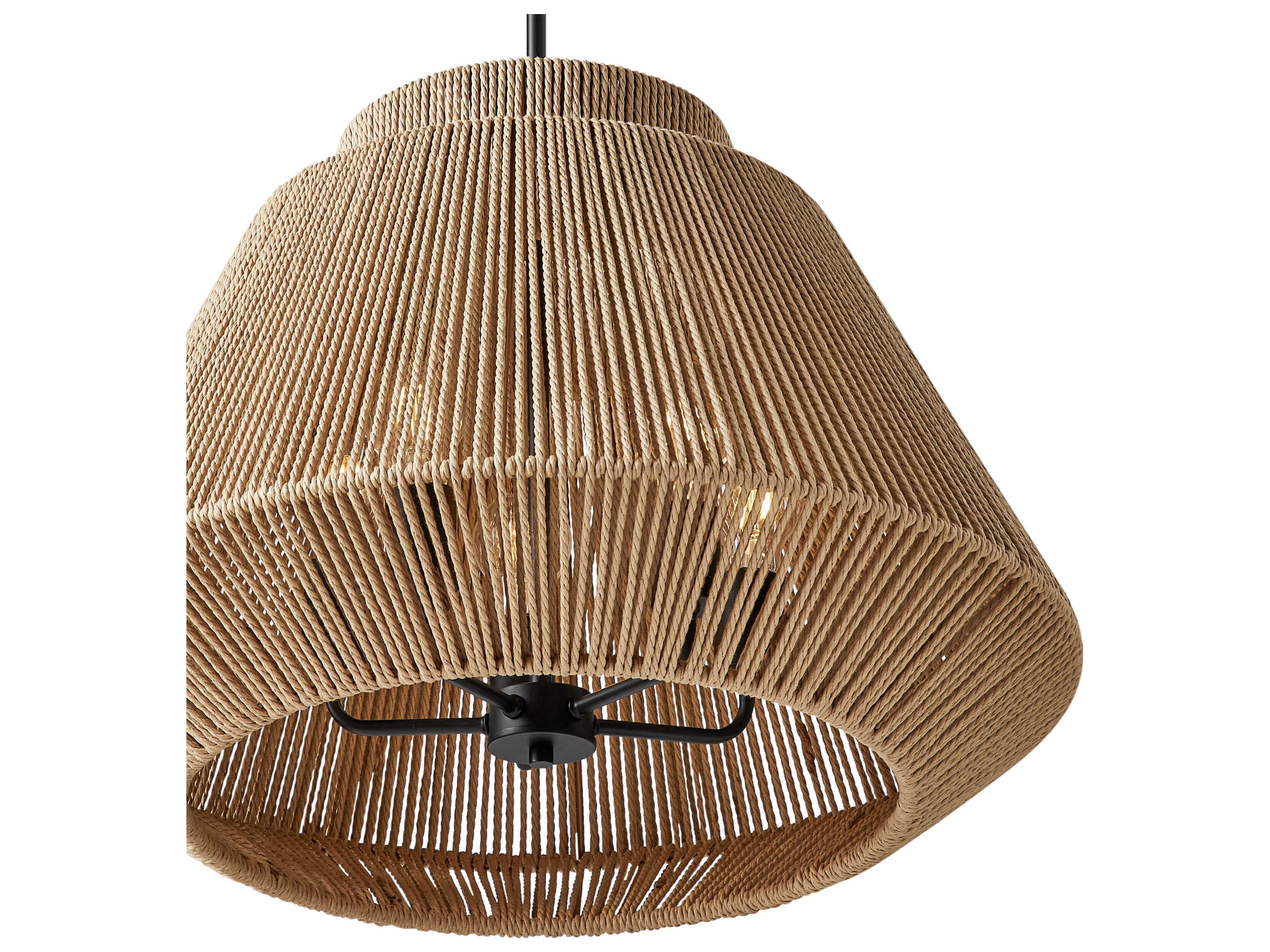 Justice Design Group Eco Nido 5-Light Matte Black Brown Pendant