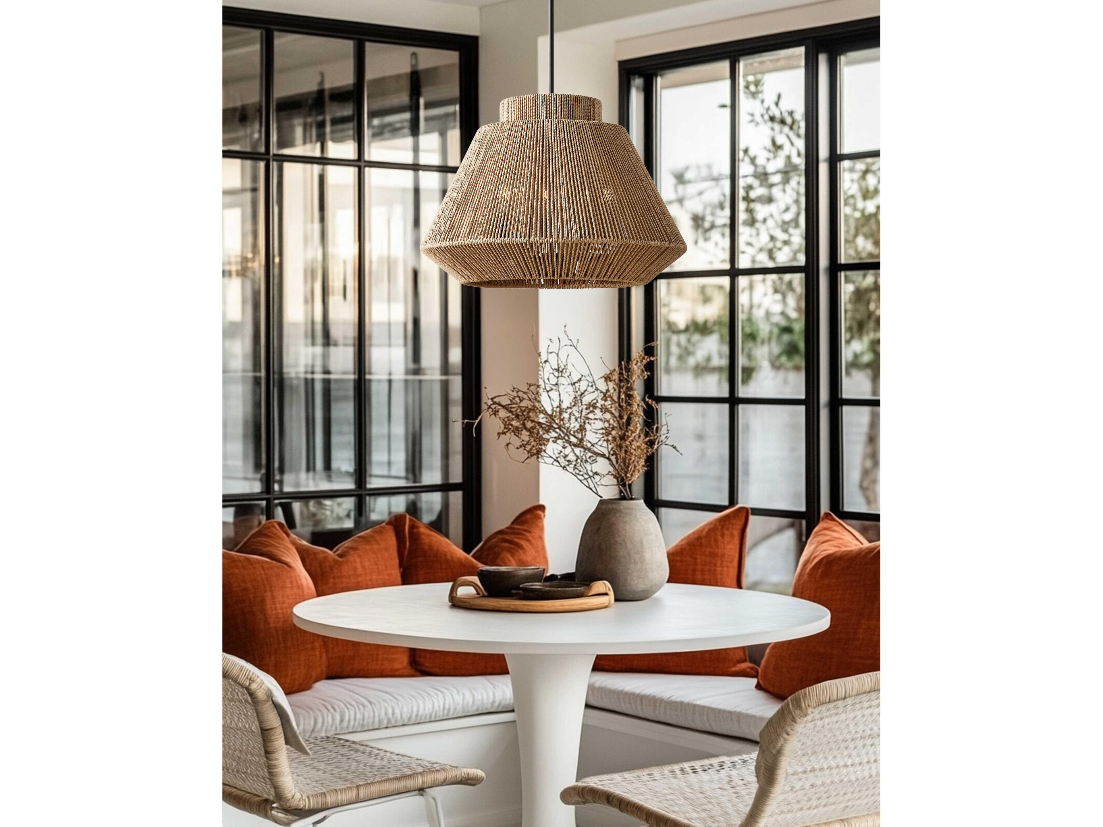 Justice Design Group Eco Nido 5-Light Matte Black Brown Pendant