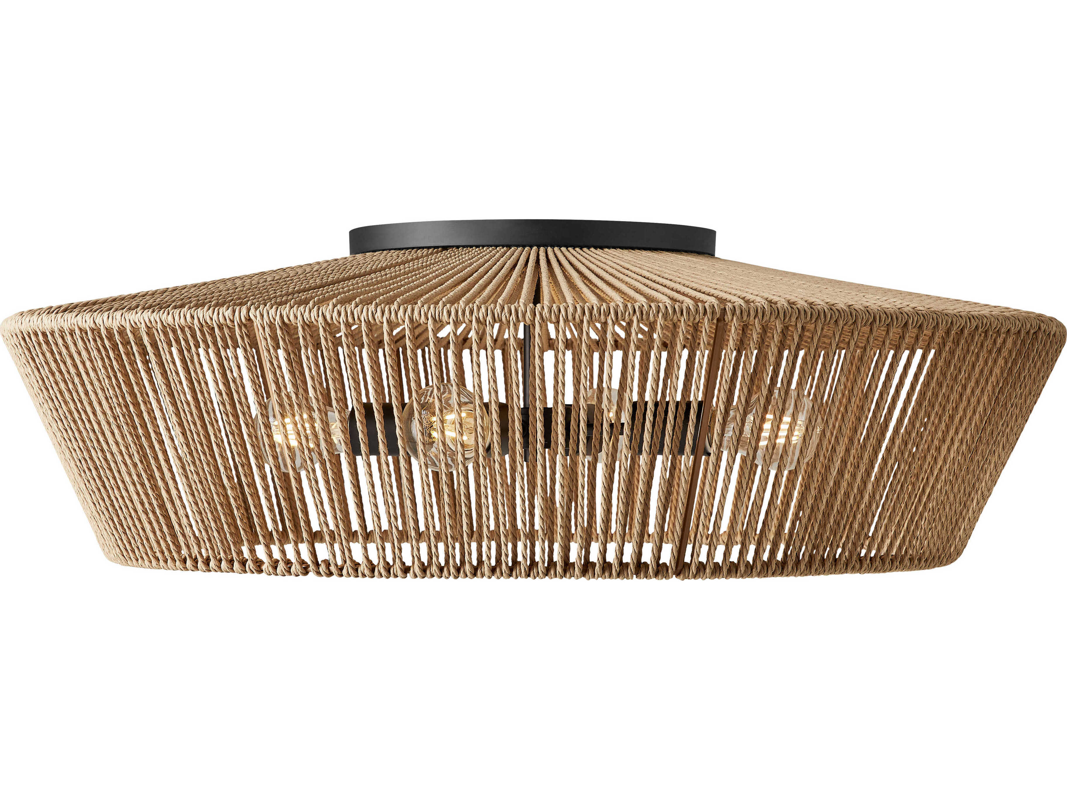 Justice Design Group Eco Nido 4-Light Matte Black Brown Flush Mount