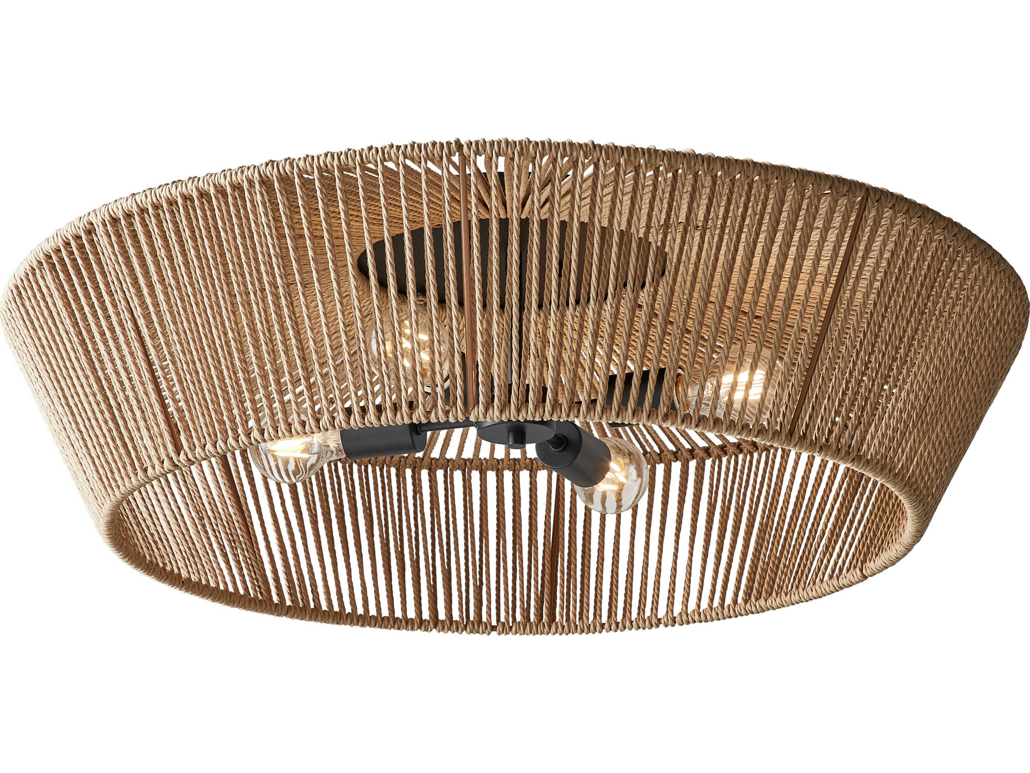 Justice Design Group Eco Nido 4-Light Matte Black Brown Flush Mount