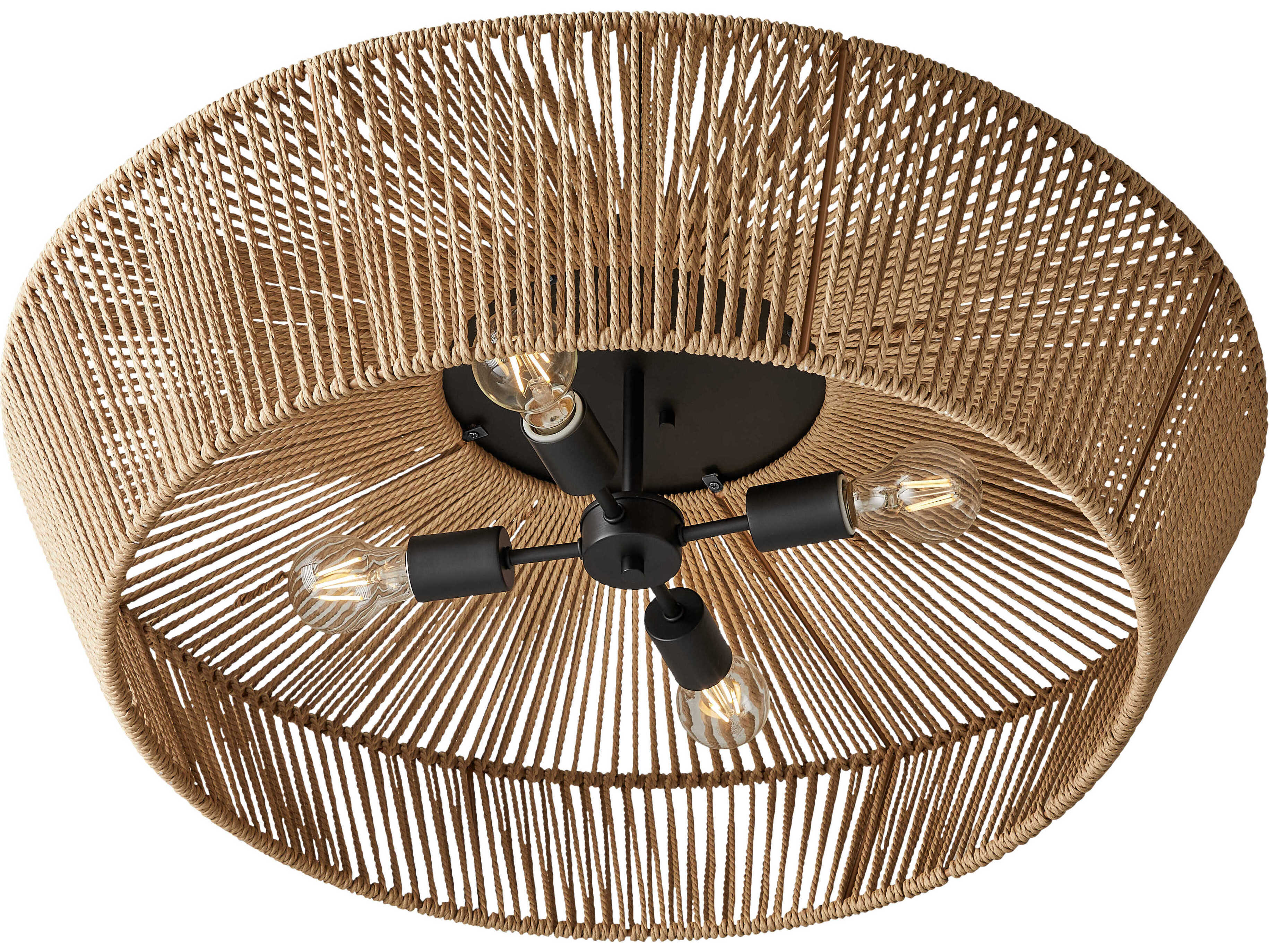 Justice Design Group Eco Nido 4-Light Matte Black Brown Flush Mount