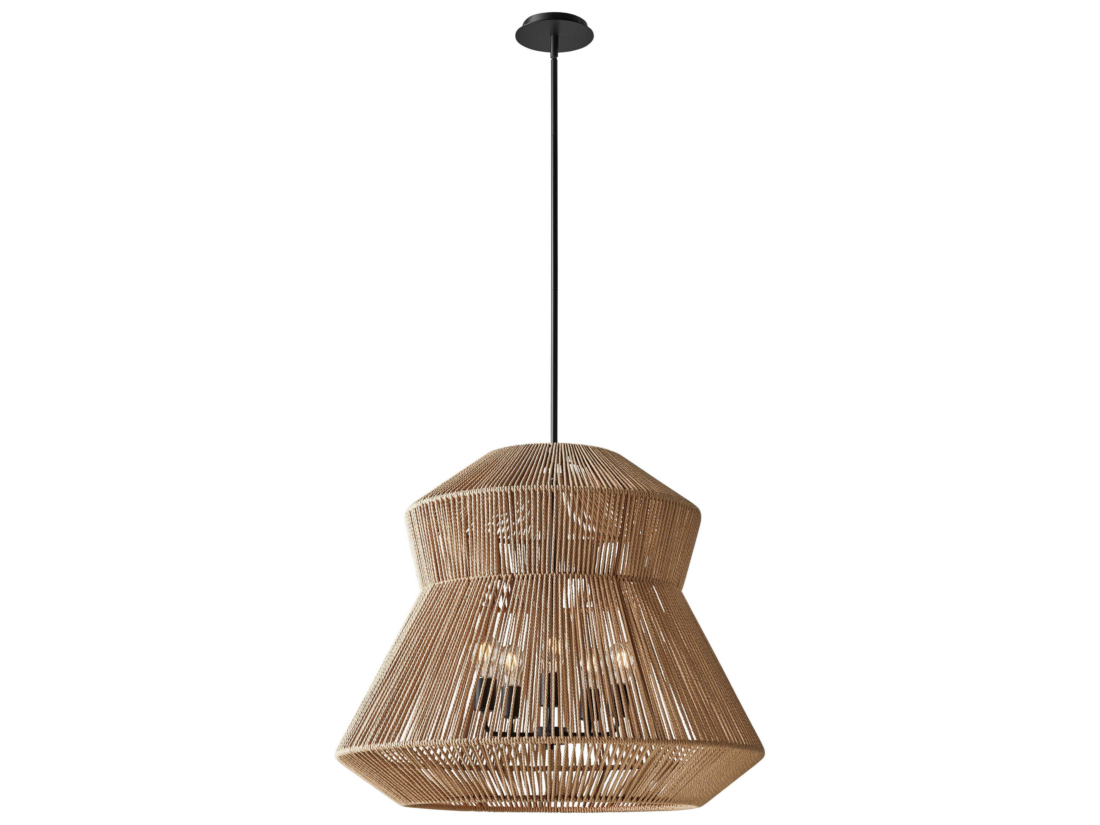Justice Design Group Eco Nido 5-Light Matte Black Brown Pendant
