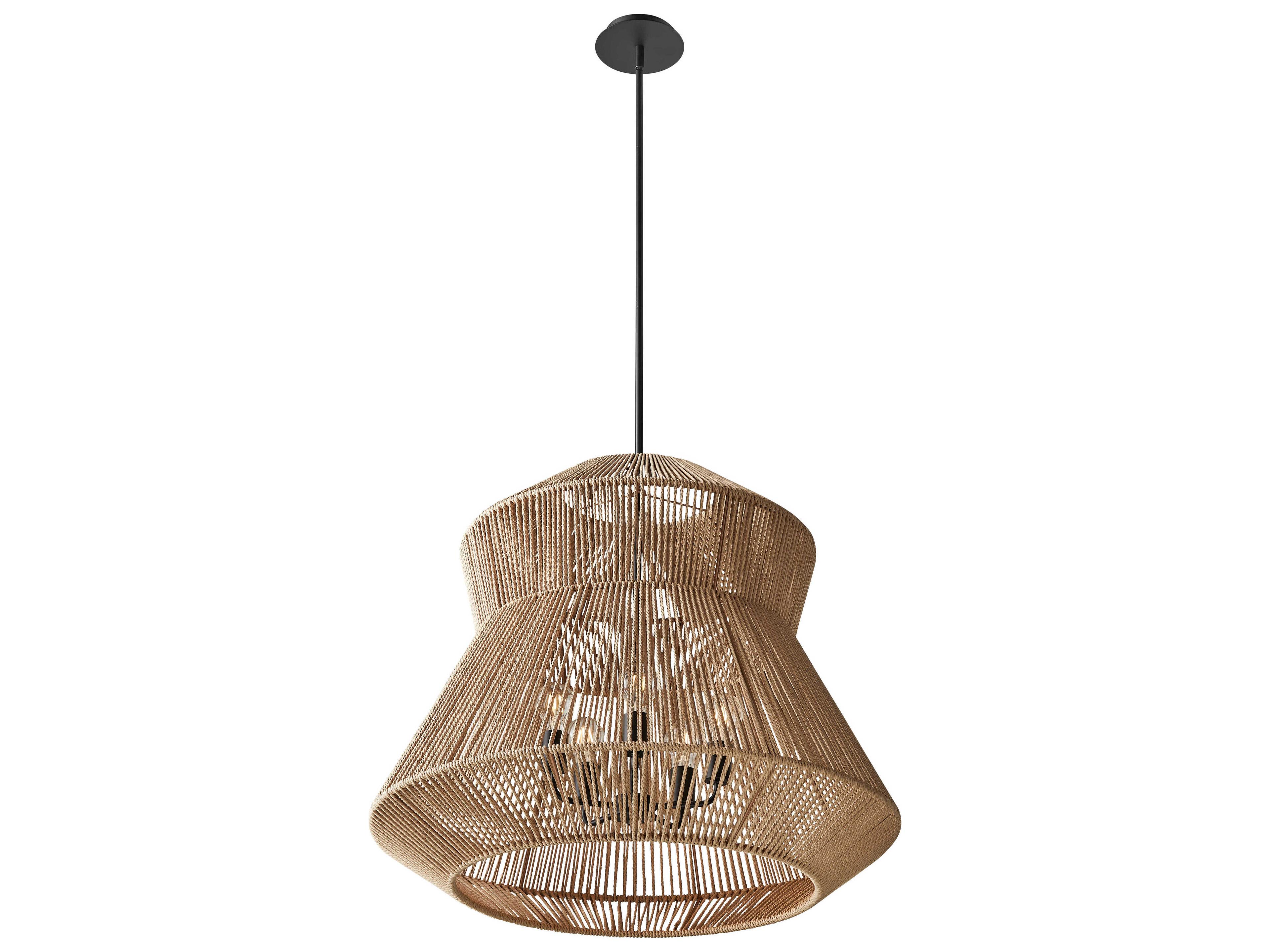 Justice Design Group Eco Nido 5-Light Matte Black Brown Pendant