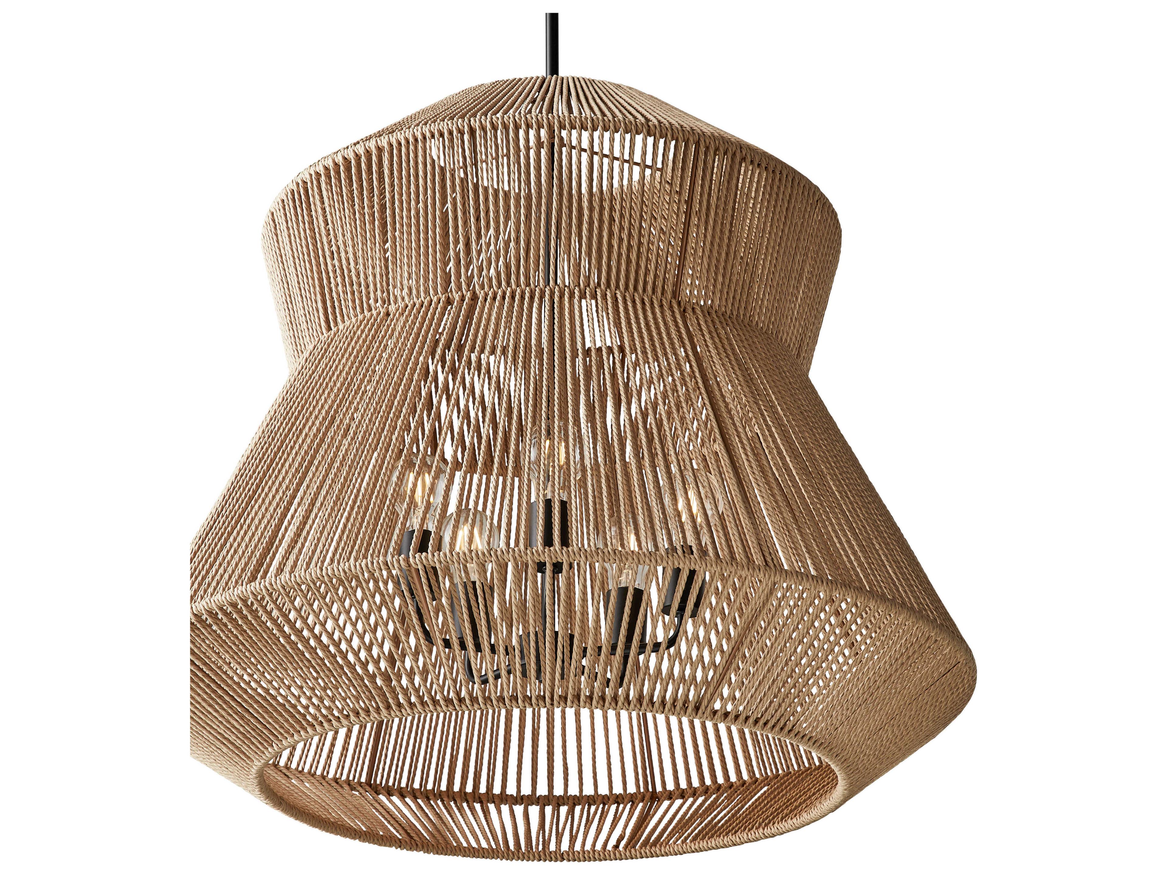 Justice Design Group Eco Nido 5-Light Matte Black Brown Pendant
