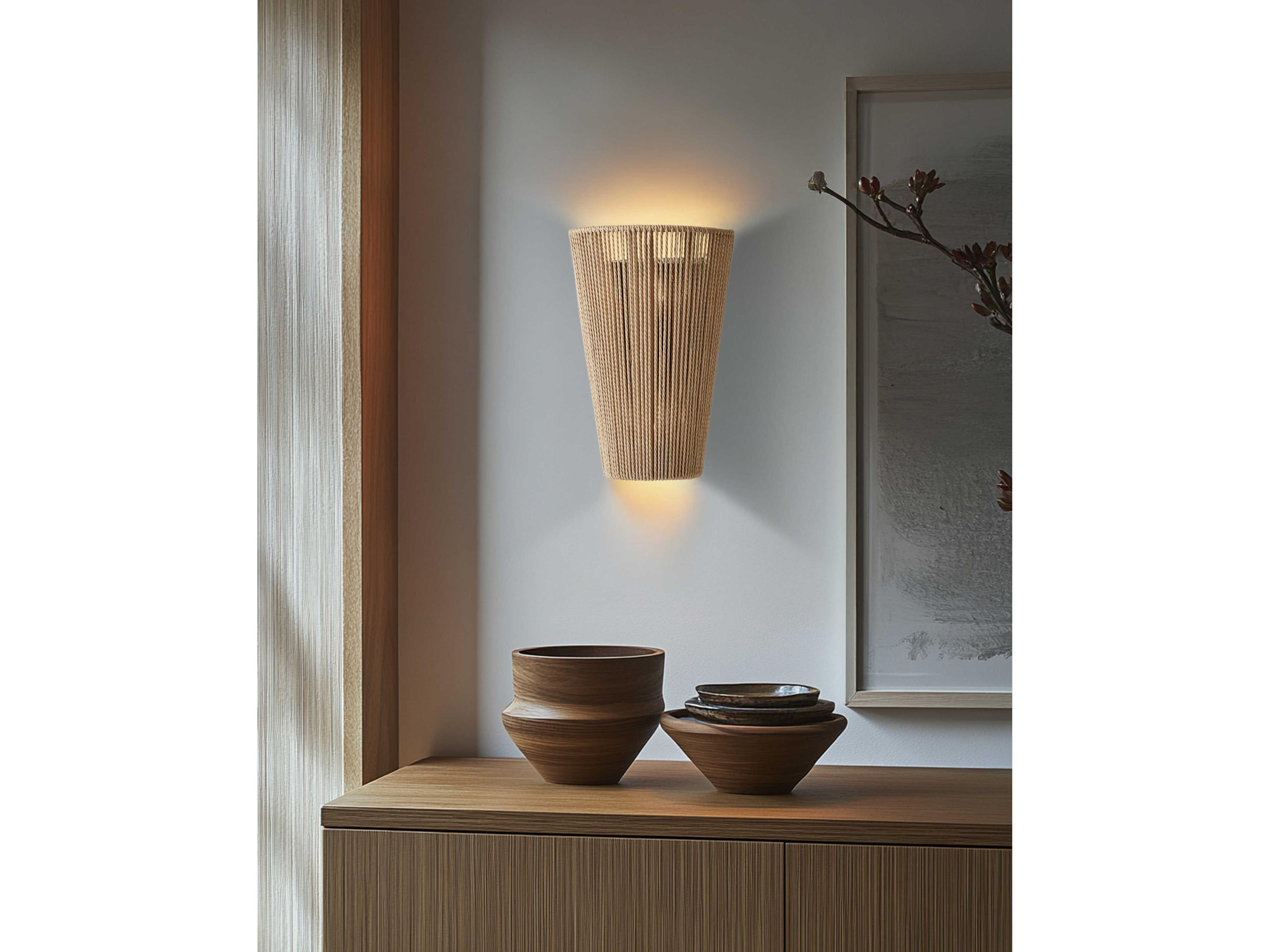 Justice Design Group Eco Nido 2-Light Matte Black Brown Wall Sconce
