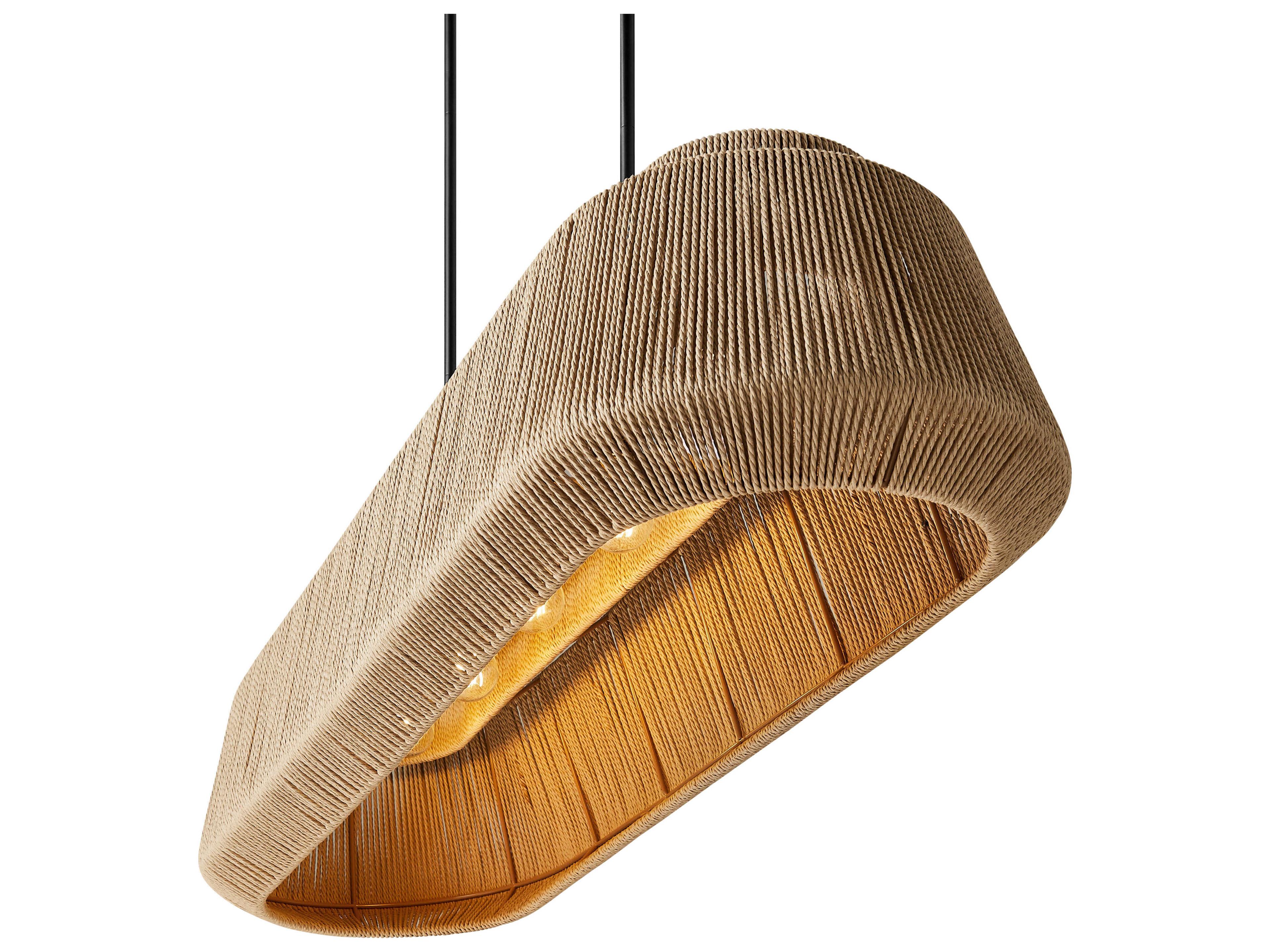 Justice Design Group Eco Nido 5-Light Matte Black Brown Island Pendant