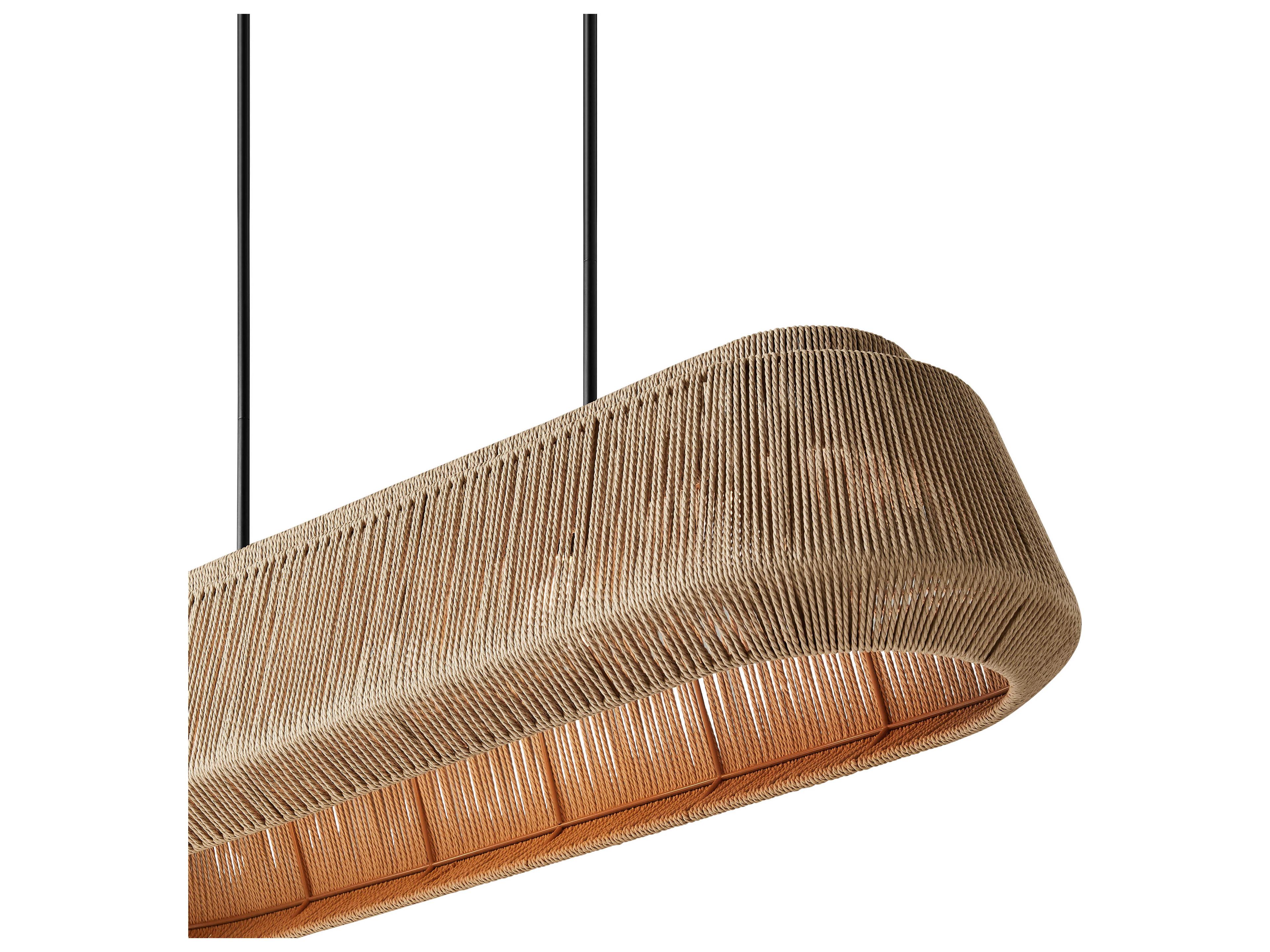 Justice Design Group Eco Nido 5-Light Matte Black Brown Island Pendant