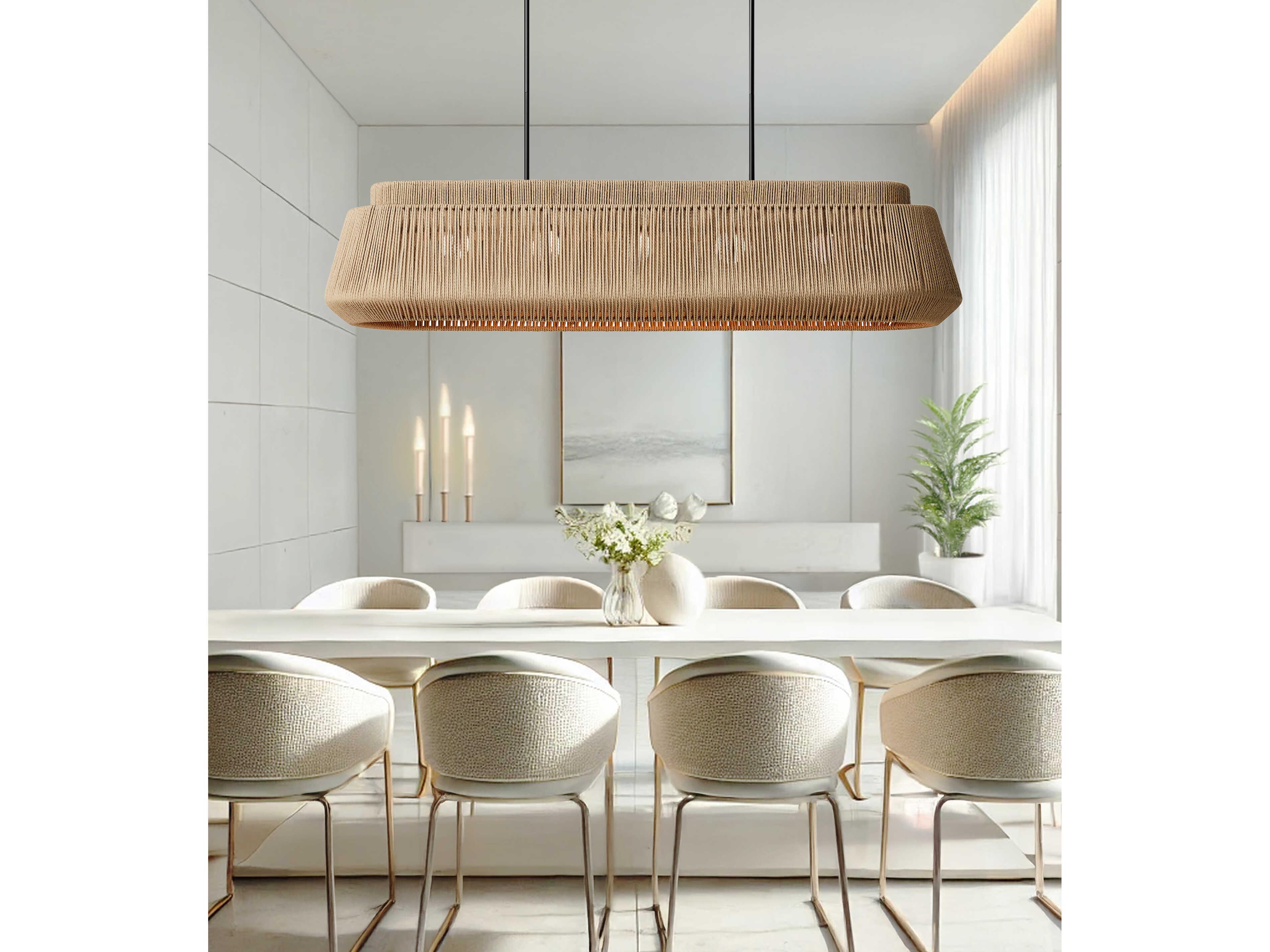 Justice Design Group Eco Nido 5-Light Matte Black Brown Island Pendant