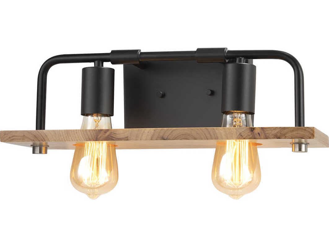 Justice Design Group Eco 2-Light Matte Black Vanity Light